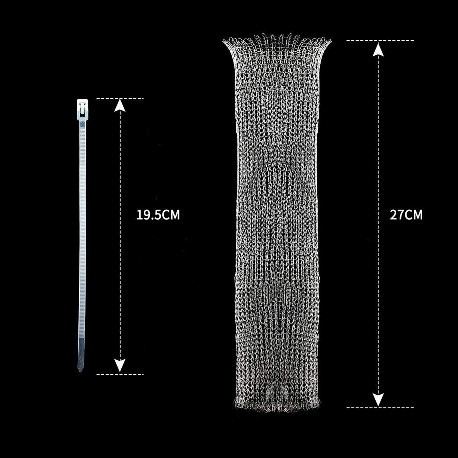 Anself 12Pcs Lint Traps with 12 Ties Attach to Washer Sink Hose Stainless Steel Lint Catcher From Clogging