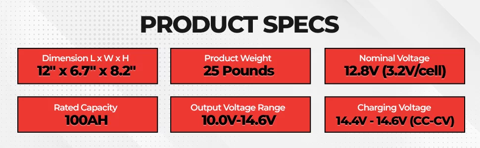 VMAX LFP27-12100 Li-Iron 12V 100AH LiFePO4 Marine Lithium Battery for 45LB Trolling Motors (12 Volt 100AH, Group 27, 1280Wh)