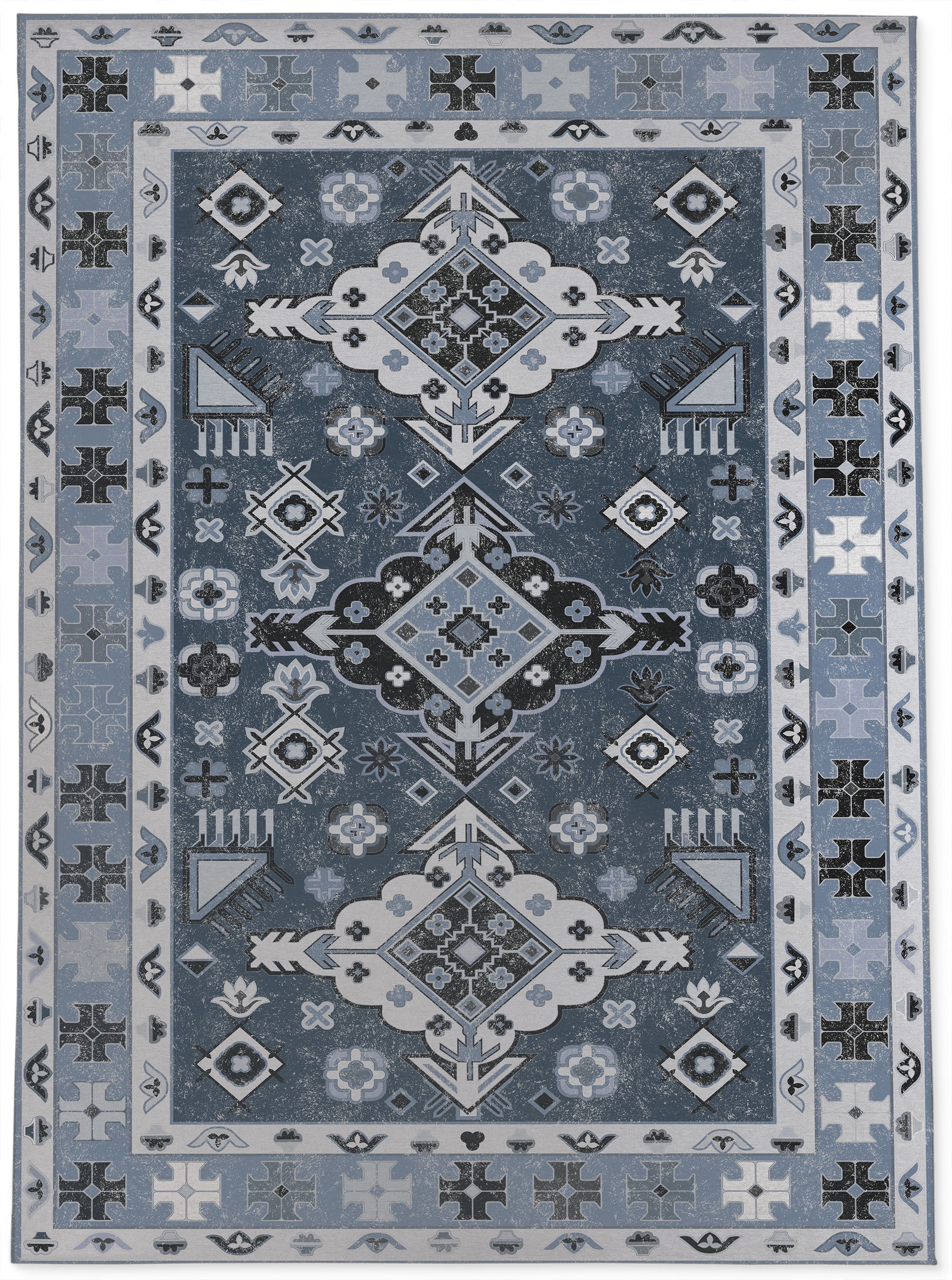 Modern Persian Blue Area Rug by Kavka Designs