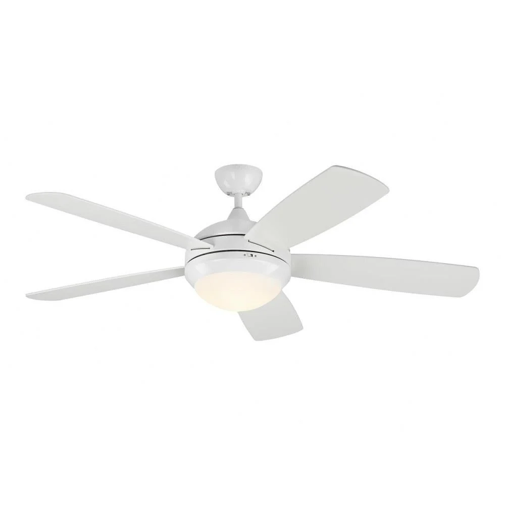 Discus Classic Smart 52 inch 5 Blade Ceiling Fan with Light Kit-Matte White Finish Bailey Street Home 96-Bel-4549446
