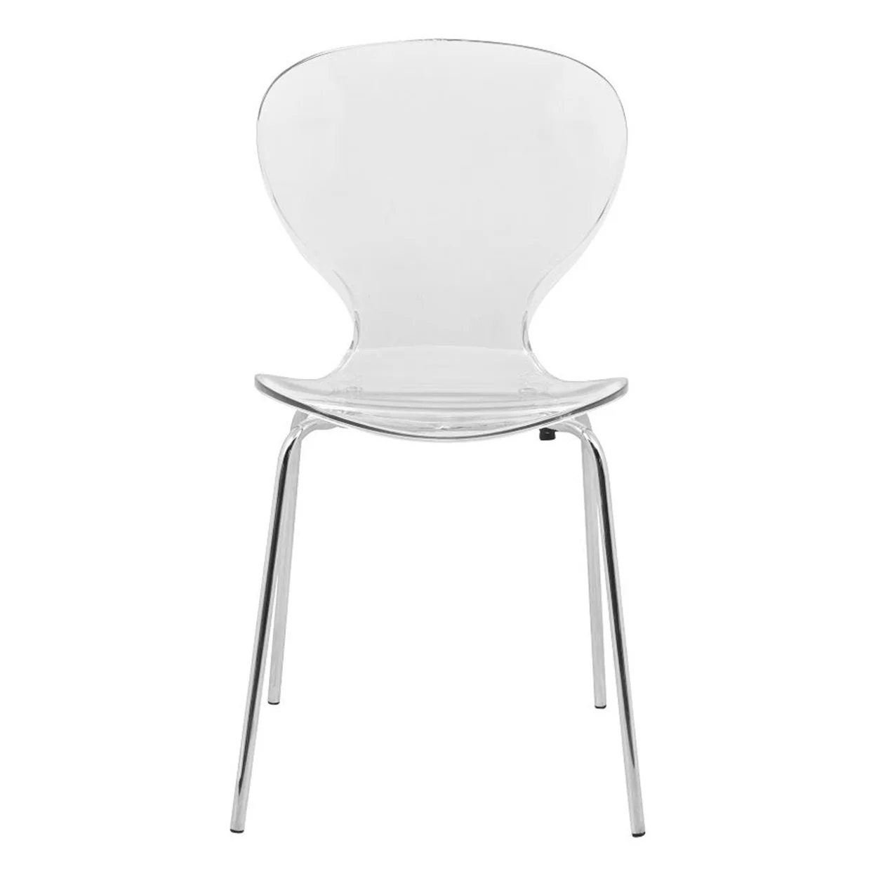 Modern Oyster Transparent Side Chair, Set of 4 - Clear
