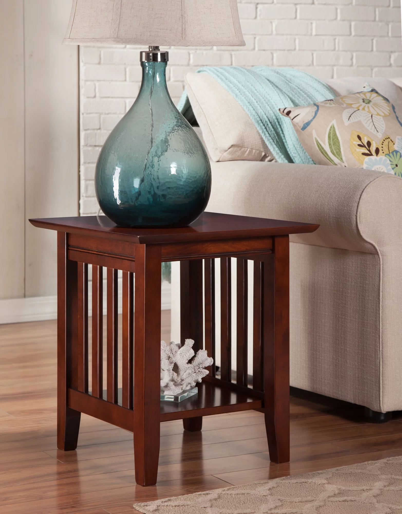 Mission End Table in Walnut or Caramel