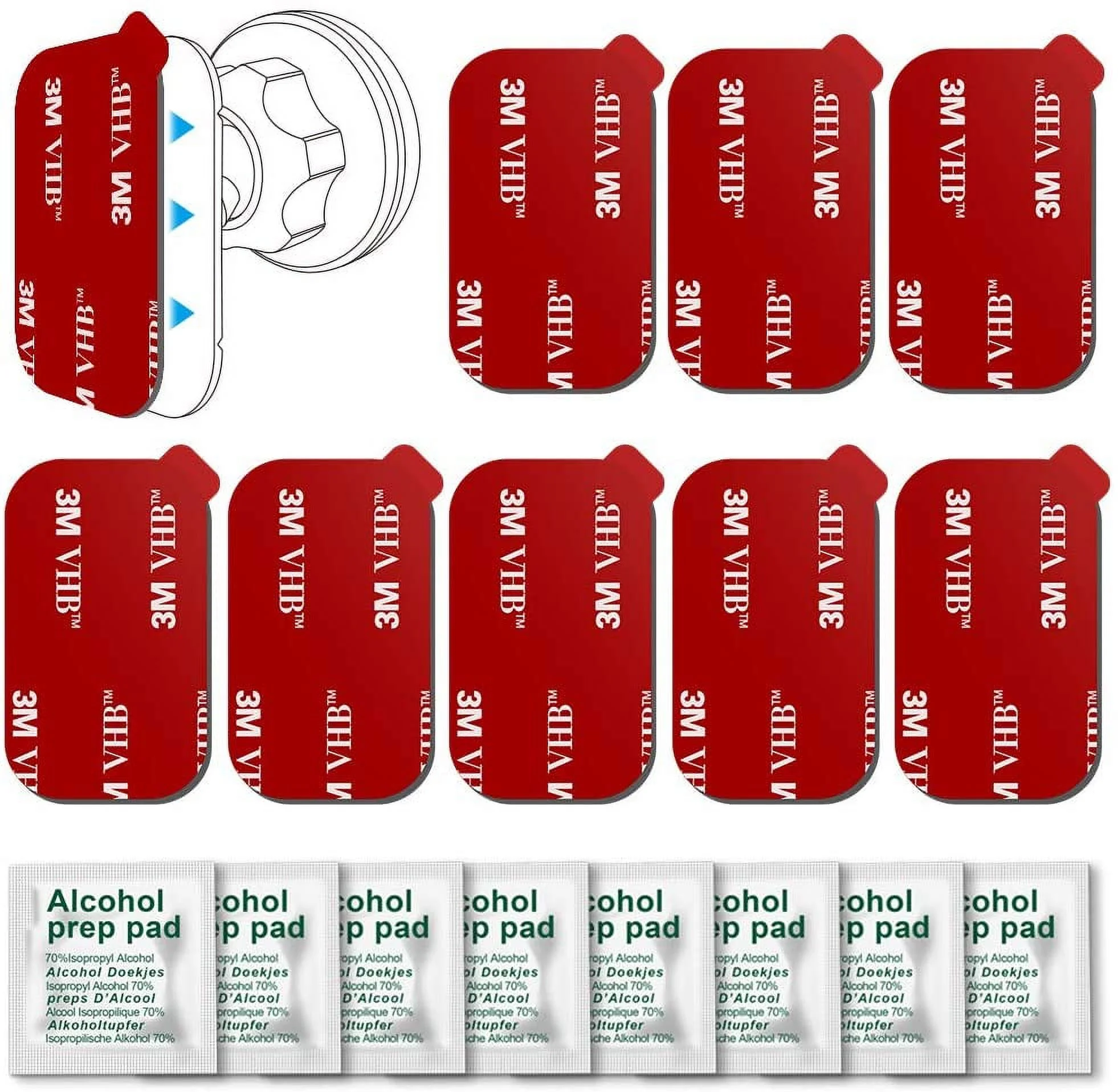 8pcs Sticky Adhesive Replacement for Dashboard Magnetic Phone Mount Holder & Windshield Dash Cam