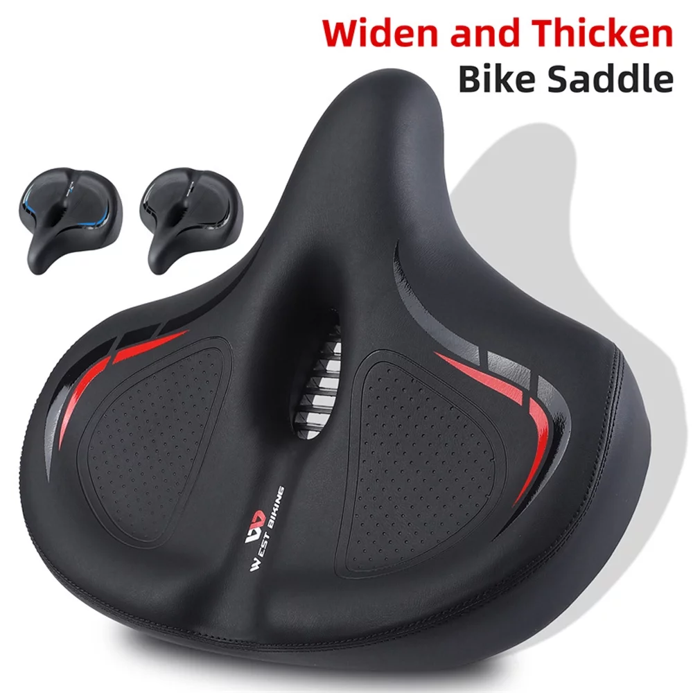WEST BIKING Bicycle saddles,Pad Road Breathable Elasticity Bike Saddle Road Breathable Antislip PU Pad Road Soft Waterproof PU Thickened Elasticity Bike LAOSHE BUZHI Vifaleno WENZI ADBEN