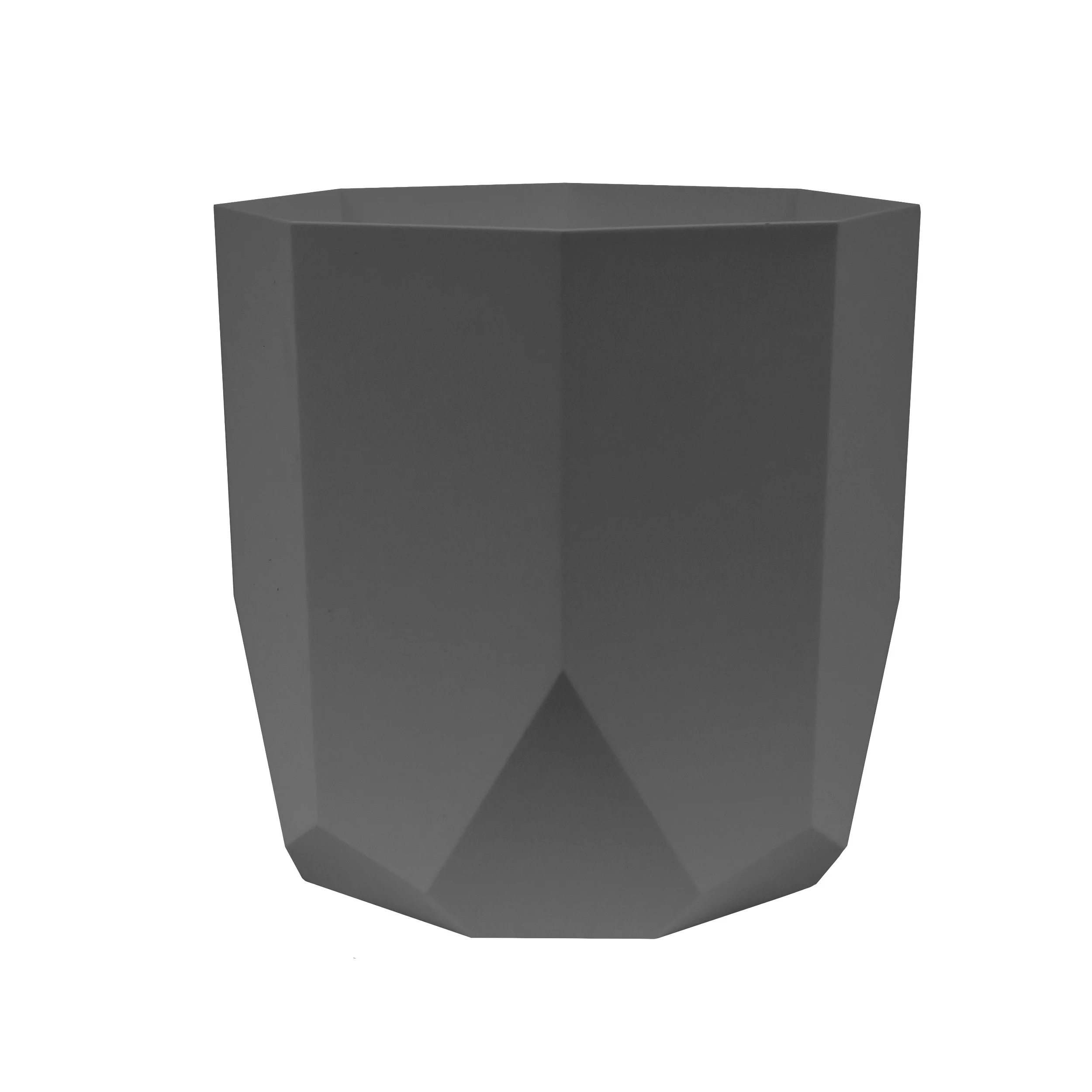 Bloem 10-in Tuxton Geometric Resin Planter - Charcoal Gray