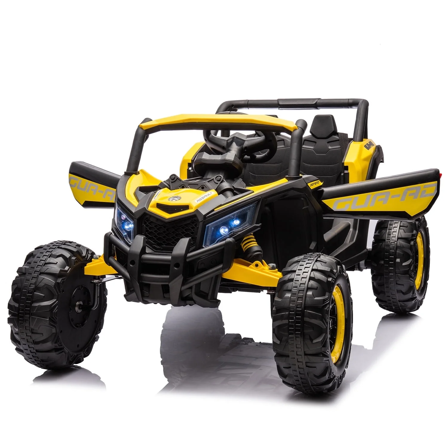 LISUEYNE 12V Kids Ride on UTV, Off-Road Truck, Electric Car for Boys Girls Age 3+, Kids Ride on Car with Remote Control, Music Player, Lights, Yellow