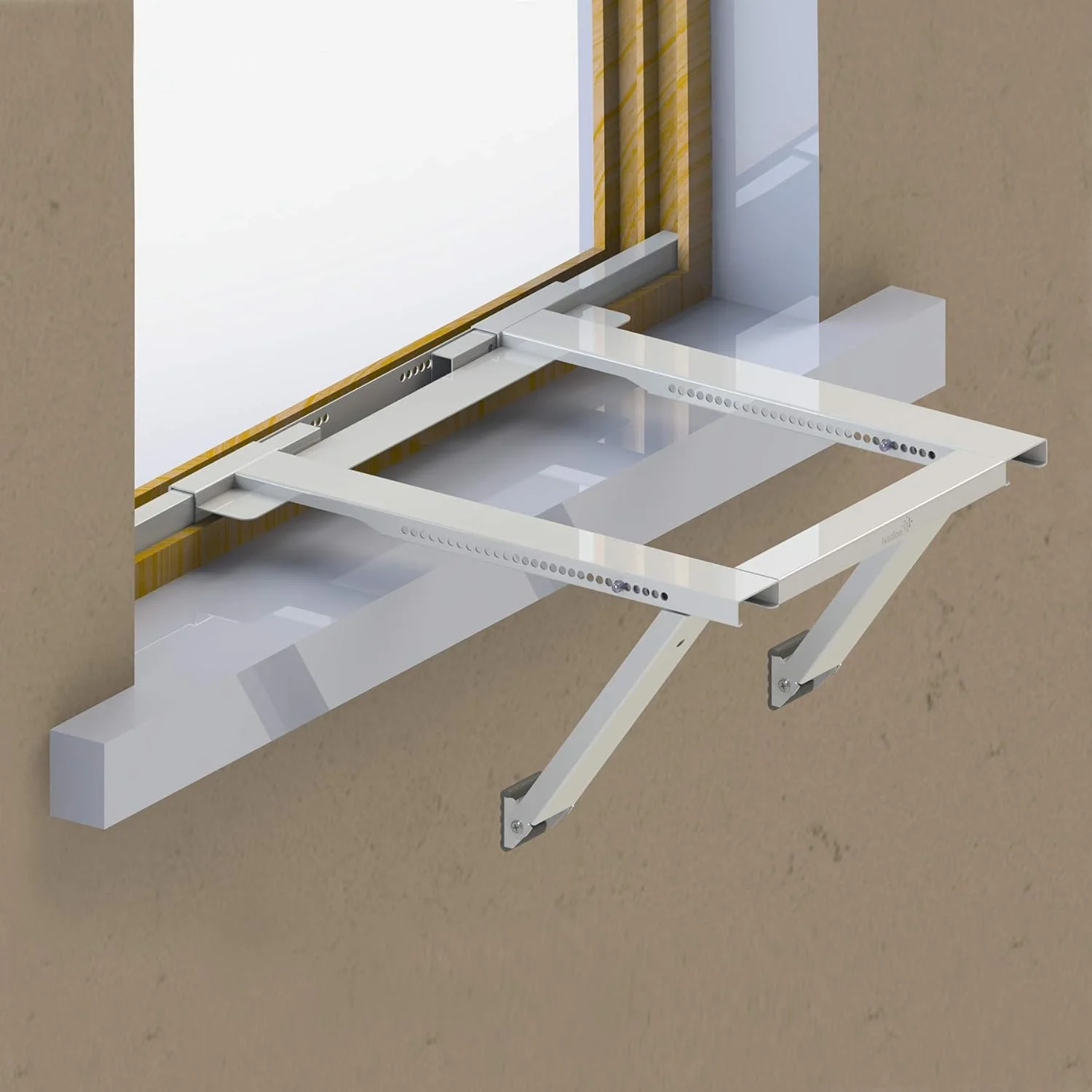 Air Conditioner Support Bracket, No Tools or Drilling Required – Easy to Install Universal Window AC Mount – Heavy Duty Steel, Holds Up to 200lbs – Fits Single Or Double Hung Windows