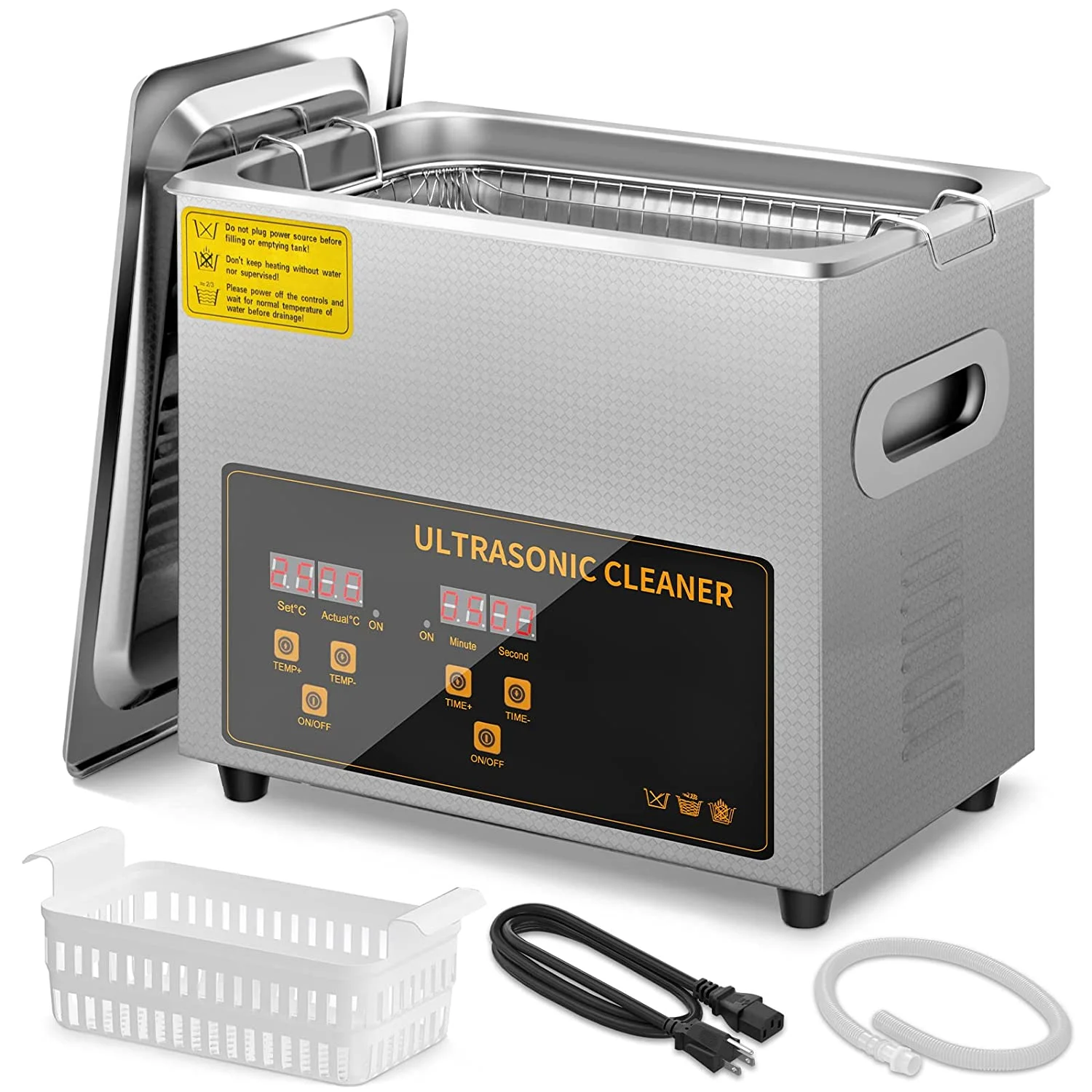 3L Ultrasonic Cleaner ,Commercial Jewelry Ultrasonic Cleaner with Digital Timer&Heater 40kHz Ultrasonic Cleaning Machine for Watch Glass Diamond Parts Mental Cleaning