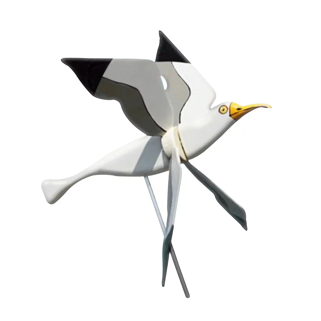 Rinhoo Windmill Decoration Bird Shape Garden Wind Spinner Ornament Resin Rotating Lawn Yard Prop