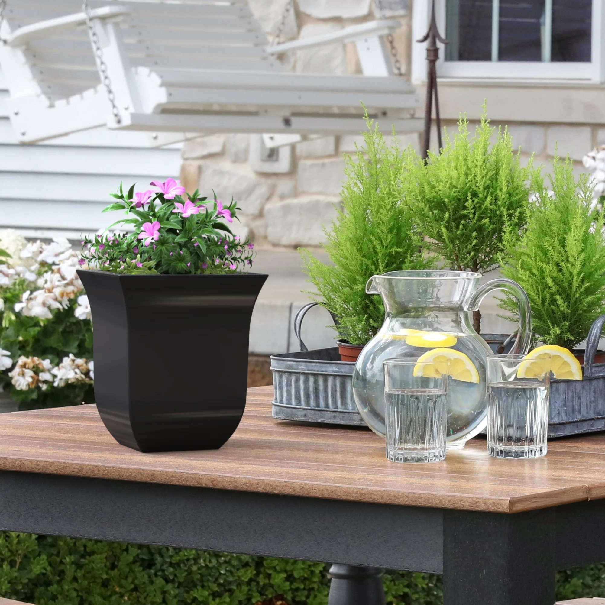 Valencia 8in Wall Mount Planter - Single - Black