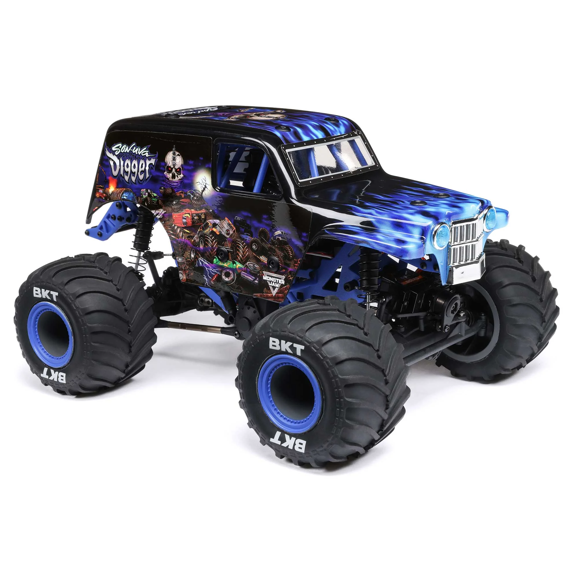 Losi 1/18 Mini LMT 4 Wheel Drive Son Uva Digger Monster Truck Brushed RTR LOS01026T2