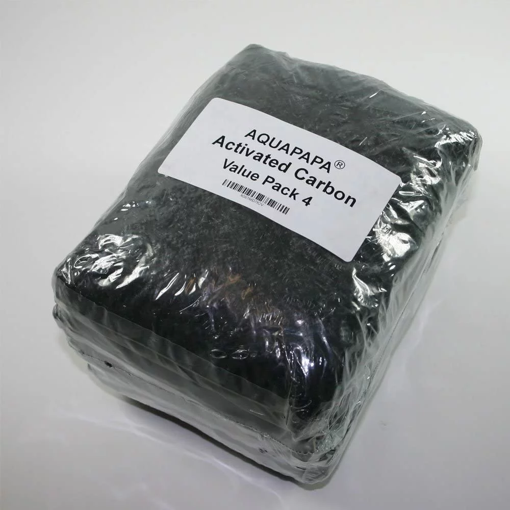 Aquapapa 4 lbs Activated Carbon Charcoal Pellets in 4 Mesh Bags for Aquarium Fish Tank Koi Reef Filters
