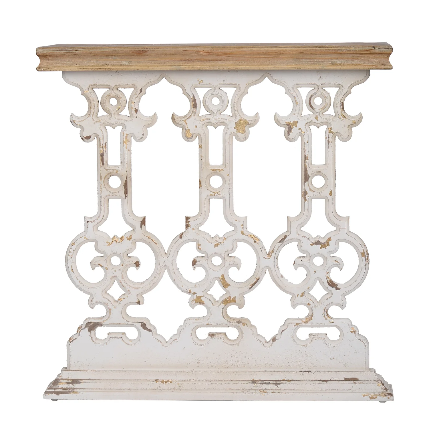 A&B Home Classic Vintage White Wash Console Table, 32x12x32 inches
