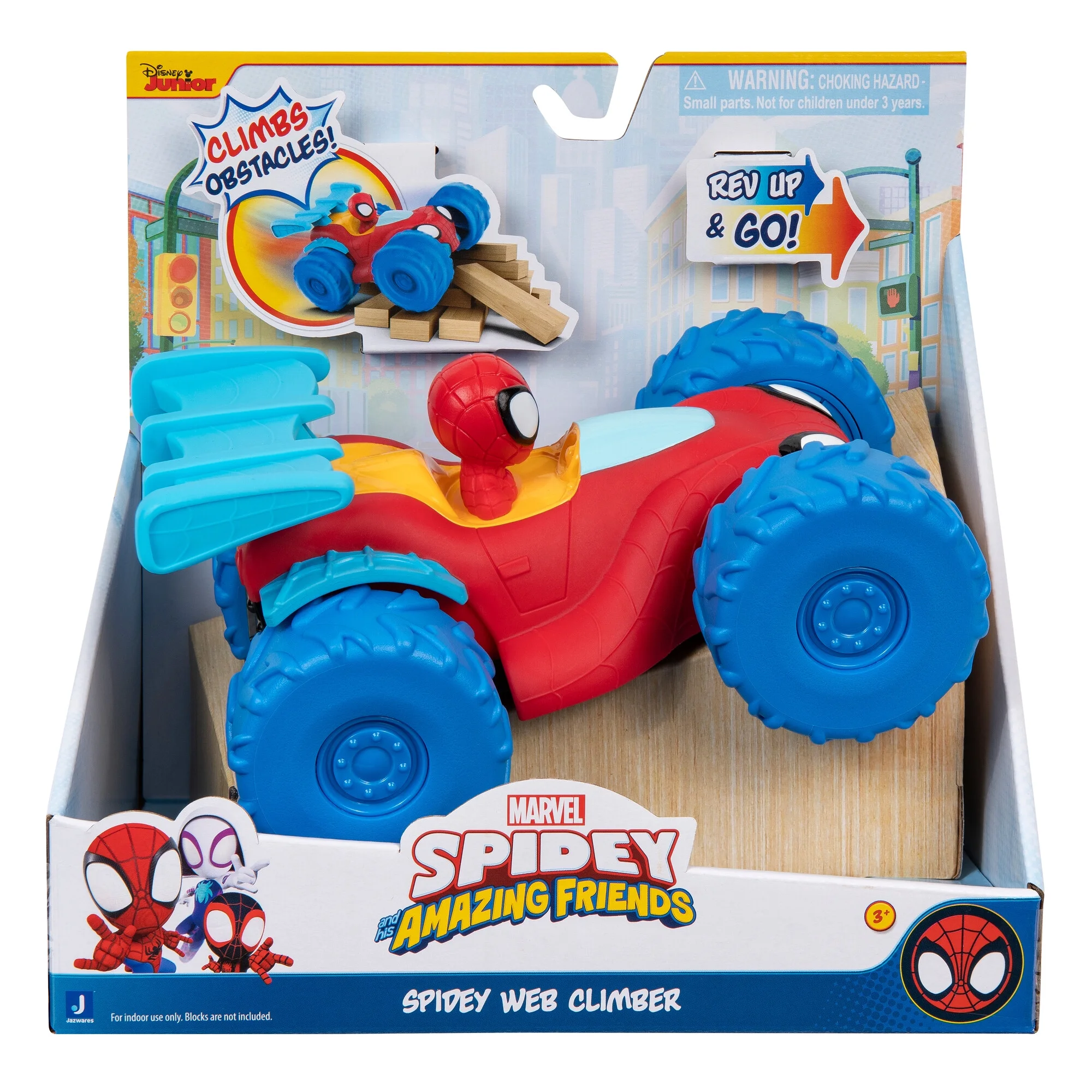 Spidey and His Amazing Friends, Web Climber Play Vehicle, Marvel, Red and Blue, Toddler Toy