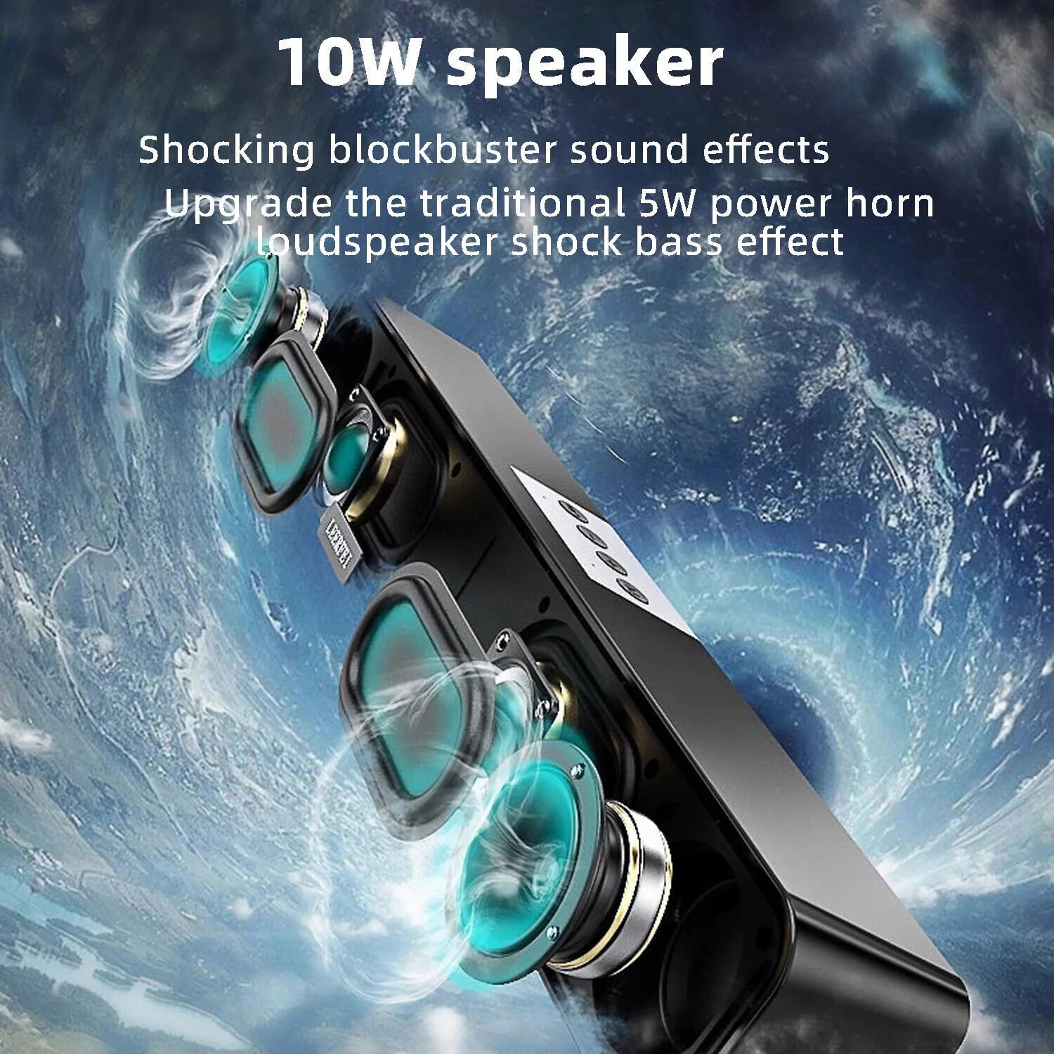 Bluetooth 5.0 Dual Speakers Surround Sound Bar System Subwoofer TV Home Theater