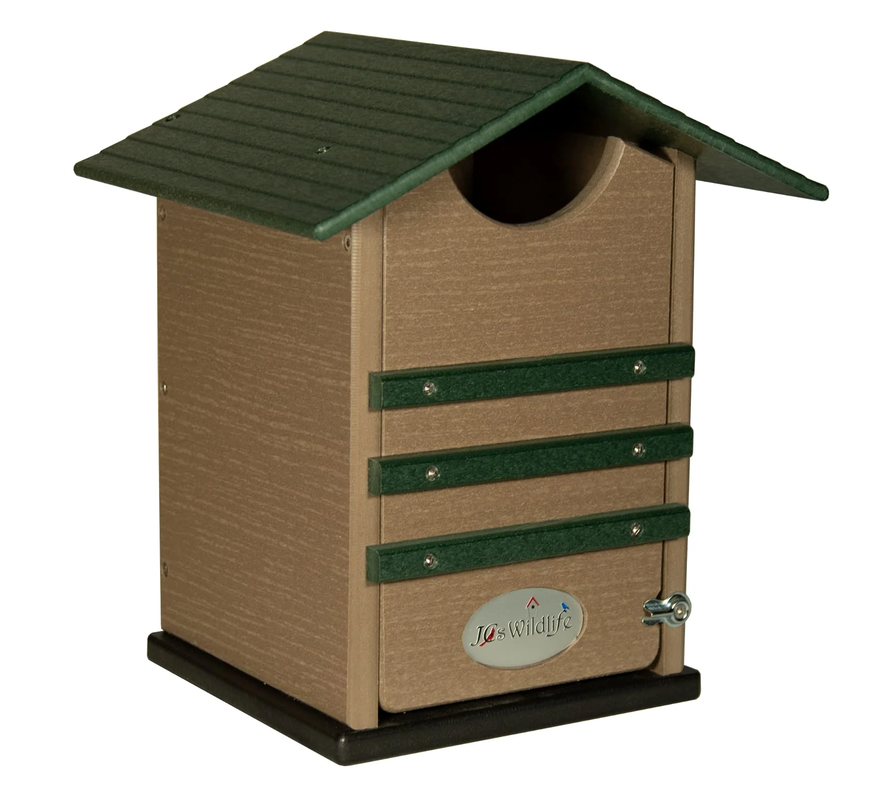JCs Wildlife Ultimate Poly Screech Owl/Saw-Whet Owl House (Green/Tan)