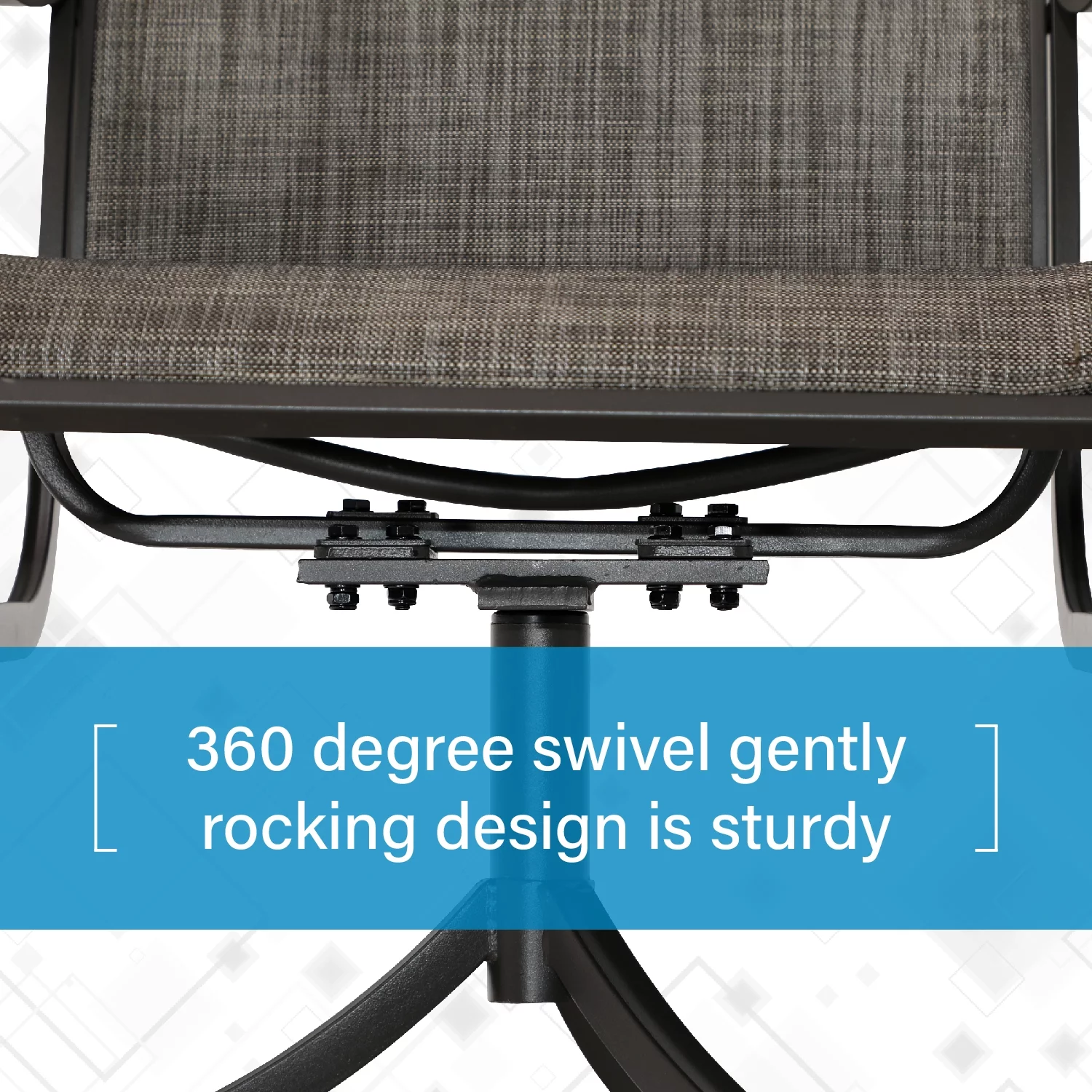 MFSTUDIO 2PCS Patio Dining Chairs Swivel Metal Chairs with Breathable Textilene, Brown