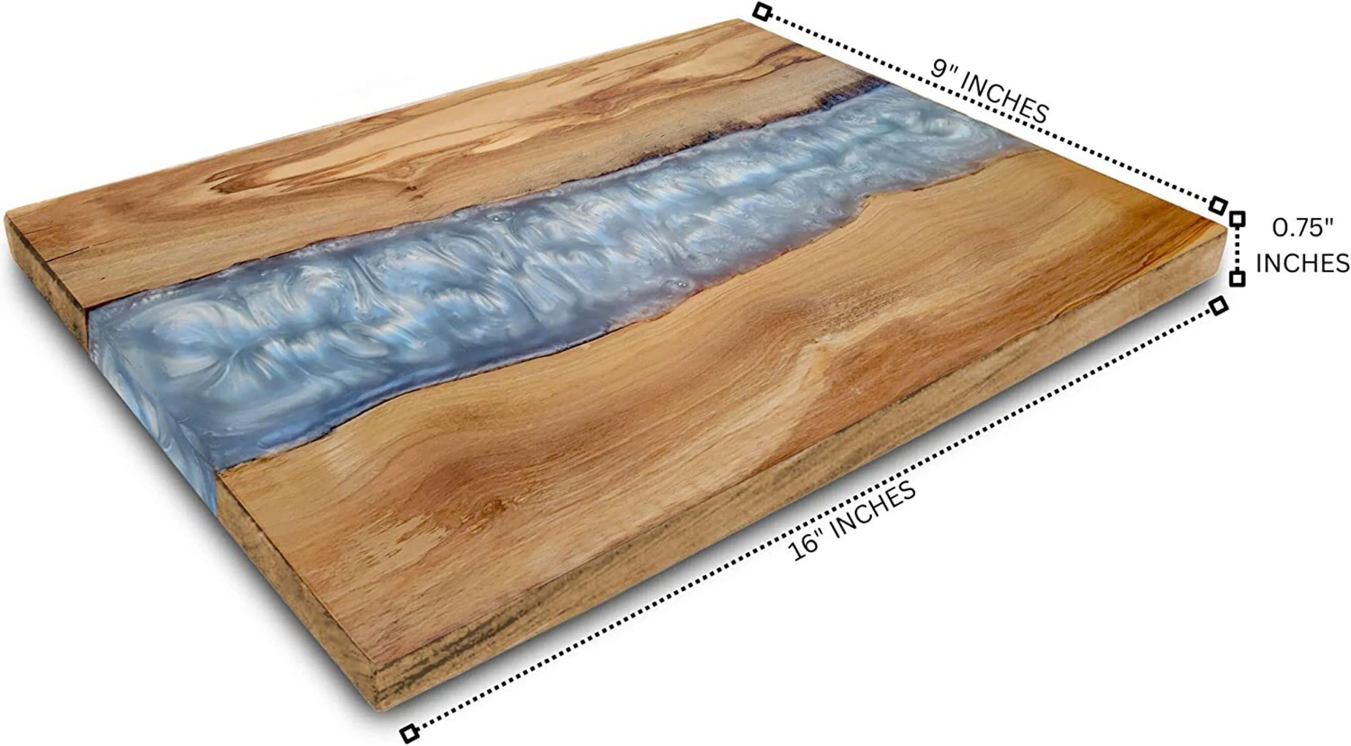 The Live Edge Olive Wood Gray Resin Large Charcuterie Board 16