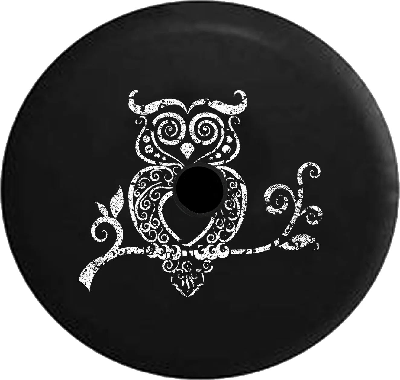 2018 2019 Wrangler JL Owl Tree Branch Leaves Heart Artistic Spare Tire Cover Jeep RV 32 InchBack up Camera