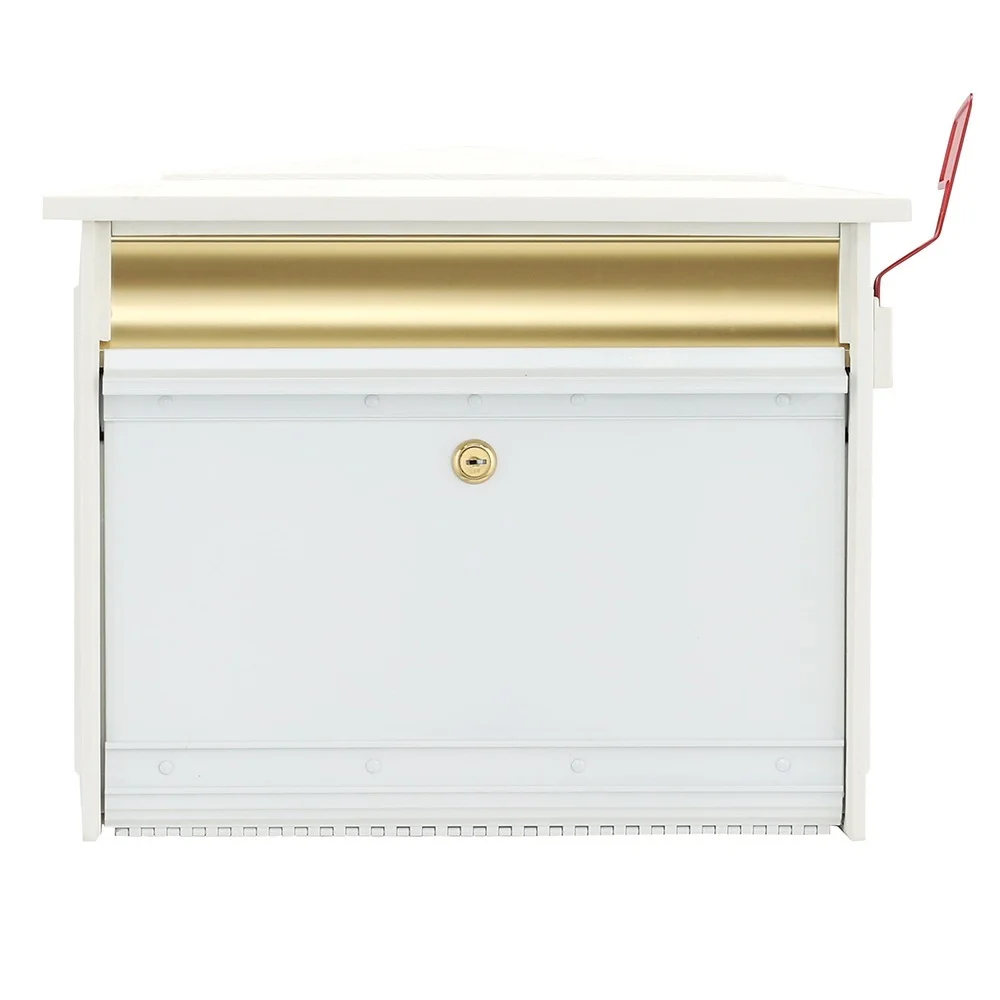 Gibraltar Mailboxes Mailsafe Medium Heavy Duty Locking Wall Mount Mailbox, White