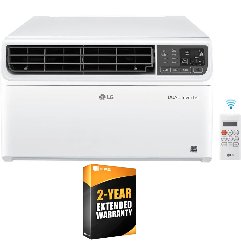 Restored LG 14,000 BTU Dual Inverter Smart Window Air Conditioner Bundle with 2 Year CPS Enhanced Warranty Pack (Refurbished)