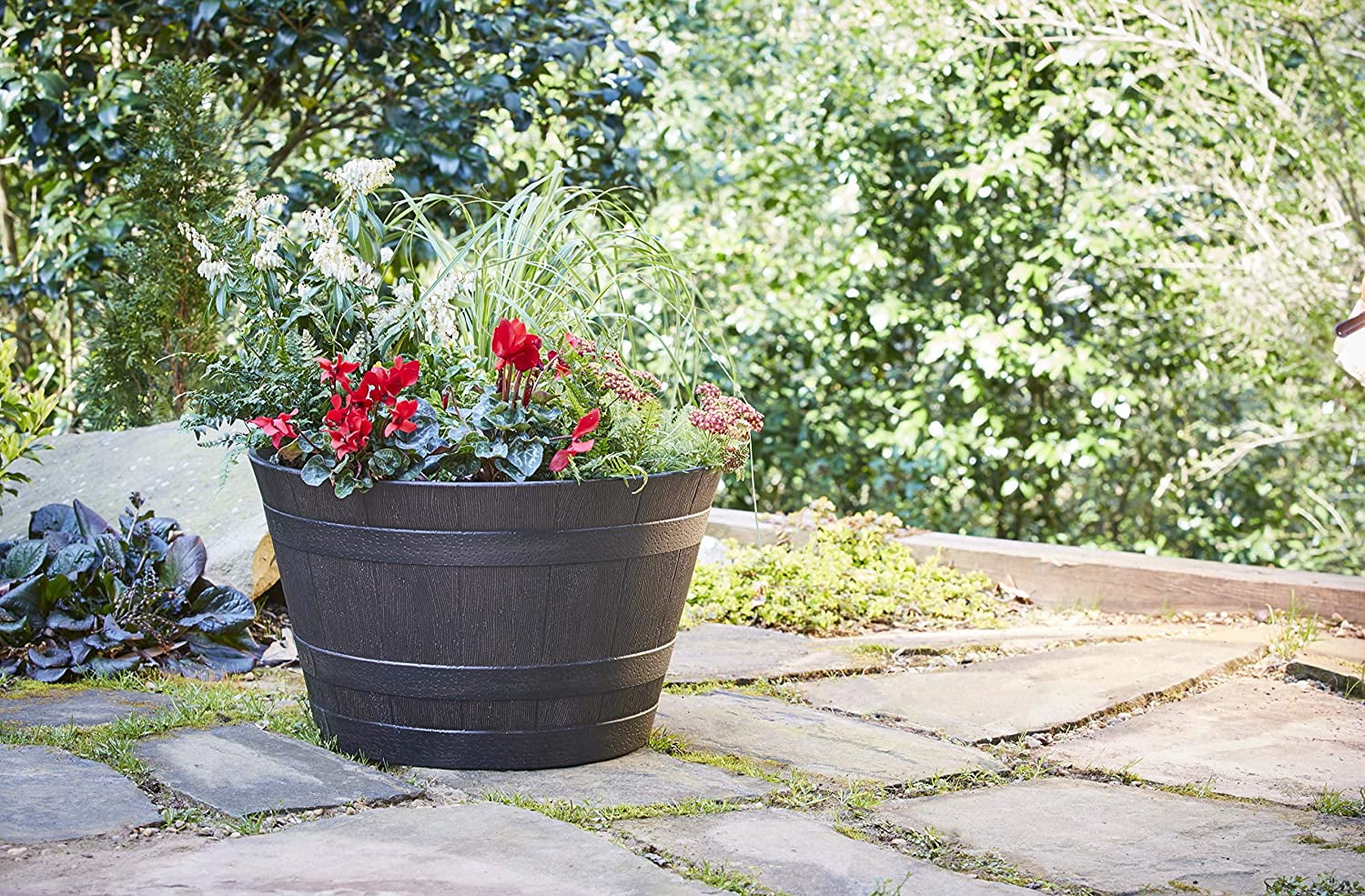 Whiskey Barrel Planter, Kentucky Walnut