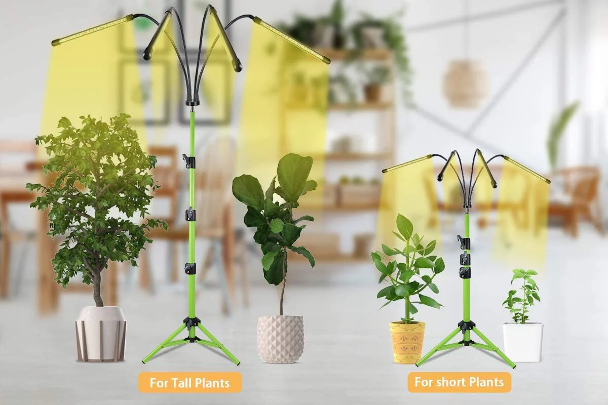 Grow Light for Indoor Plant with Stand, Full Spectrum Grow Light with 80 LED 3500K Timer,Tripod Stand Adjustable 15-47In