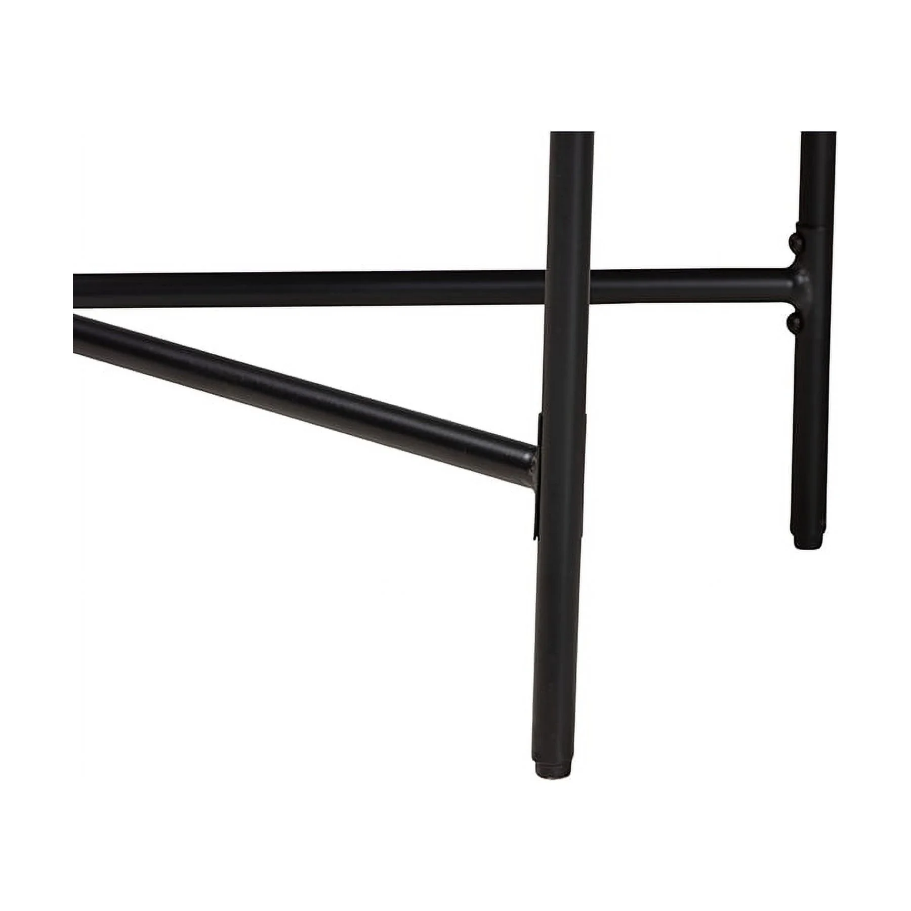 Baxton Studio Savion Modern Industrial Walnut Brown Finished Wood and Black Metal Console Table