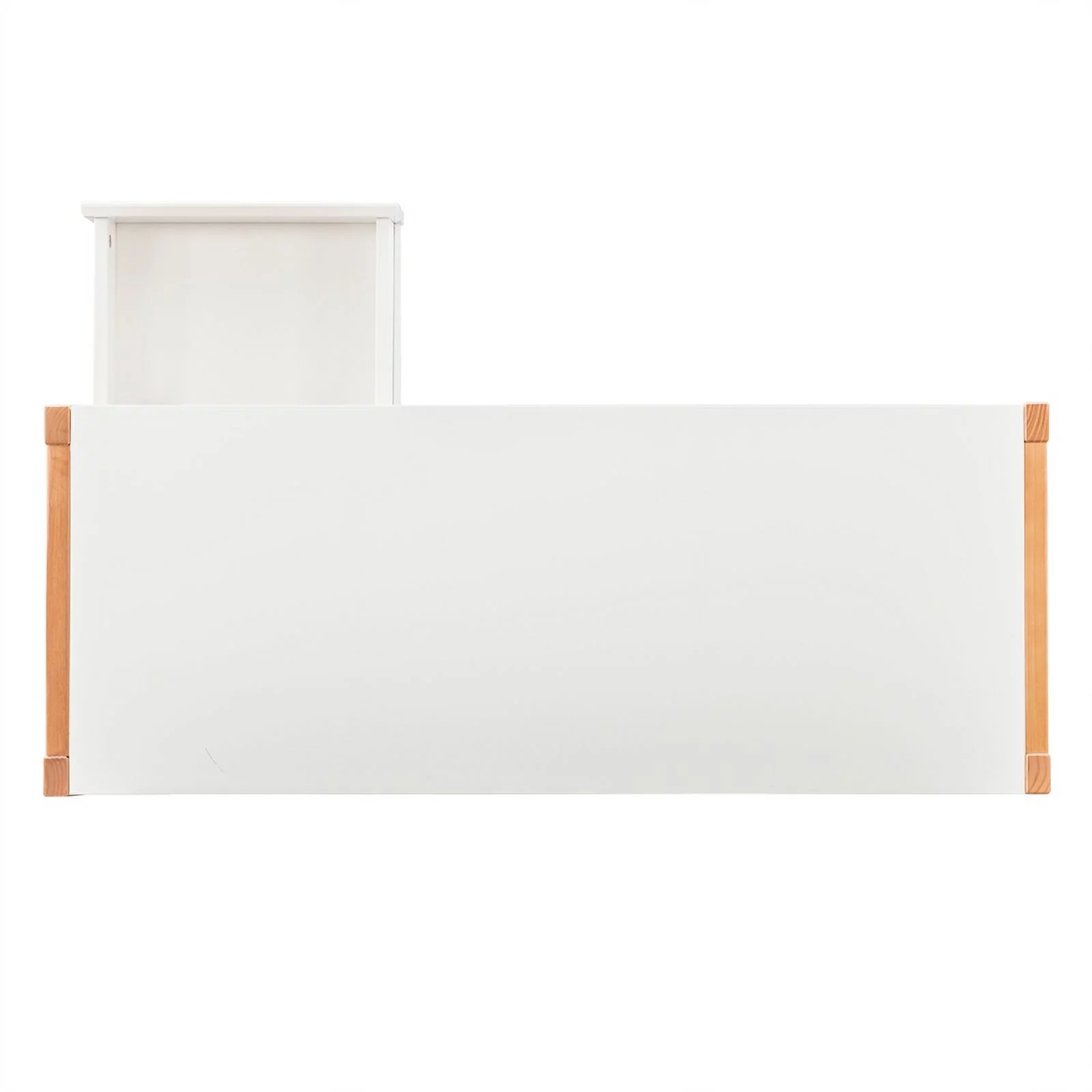 Linon Brock Wood Two Drawer Desk in White and Natural