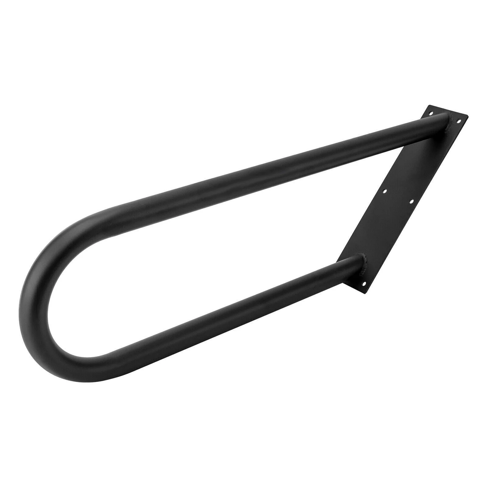 U-Shape Non-Slip Metal Step Stairs - Wall Mounted Pipe Handrails Black