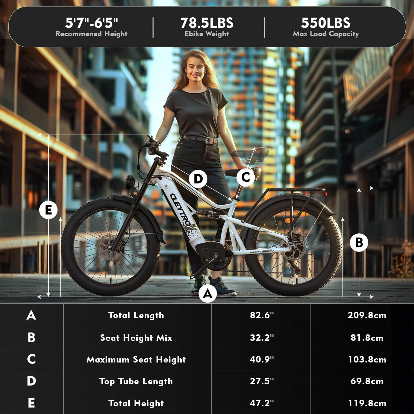 Adult Electric Bike 750W, 52V 19Ah Removable Lithium Battery, 26 Inch Fat Tire Snow Beach Mountain Electric Bike, Dual Hydraulic Disc Brakes, Dual Suspension, 7-Speed Electric Bike