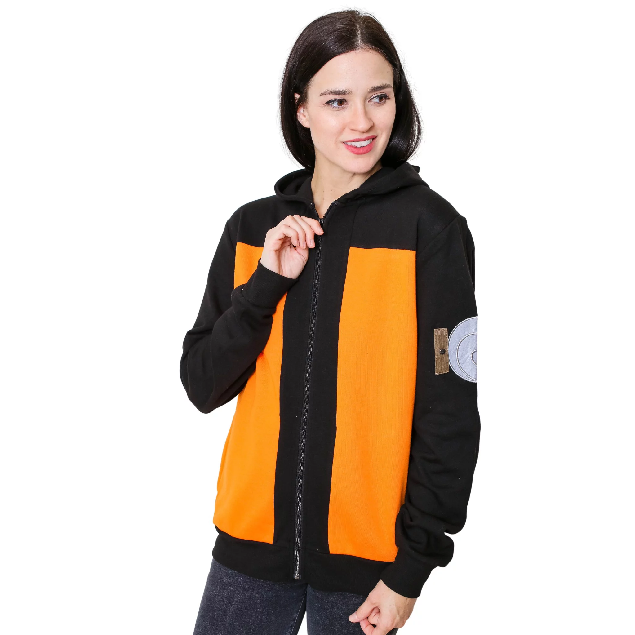 Naruto Shippuden Naruto Costume Adult Zip Up Hoodie M