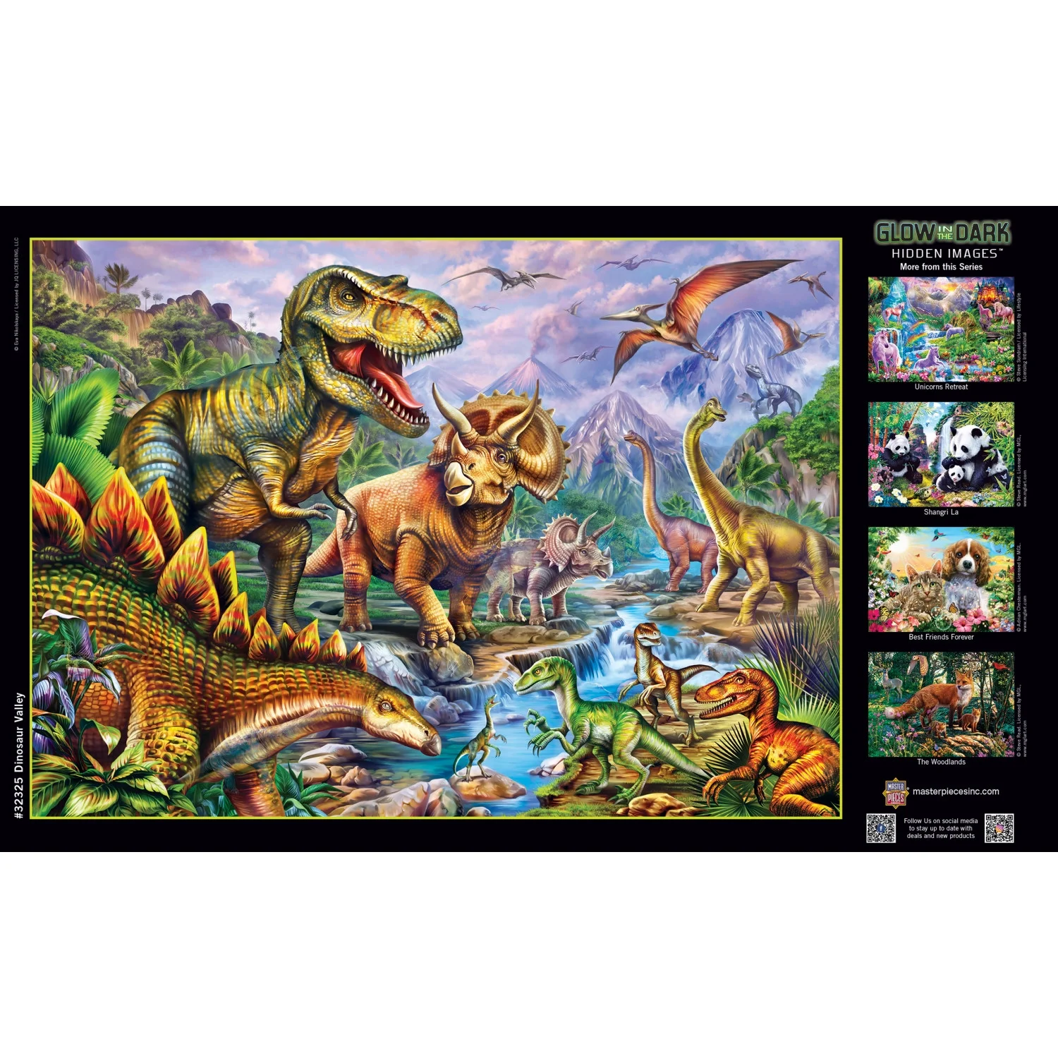 MasterPieces 500 Piece Glow in the Dark Puzzle - Dinosaur Valley - 15