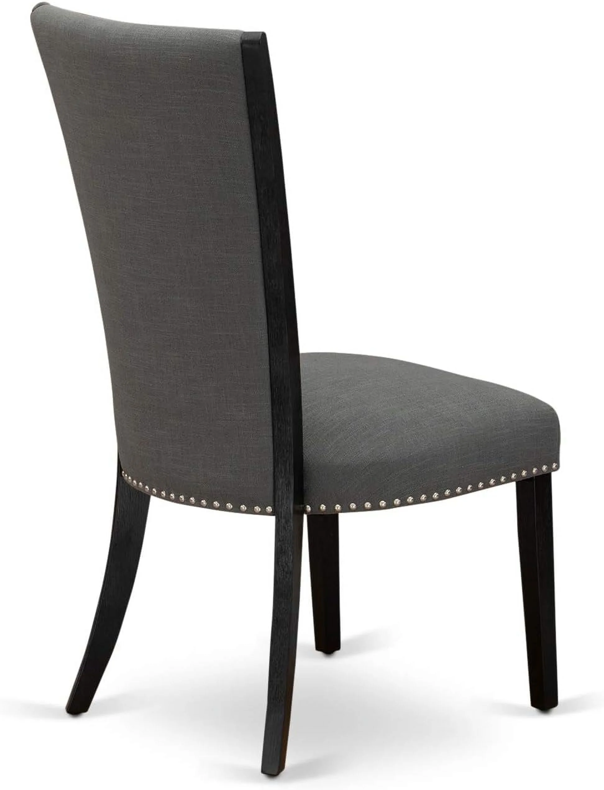 modern dining chairs - set of 2 with nailhead trim and linen fabric - easy assembly