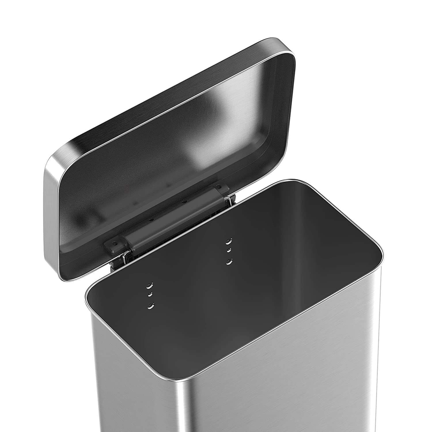 75L/19.8Gal Heavy Duty Hands-Free Stainless Steel Commercial/Kitchen Step Trash Can, Fingerprint-Resistant Soft Close Lid, Rectangle Shape (75L Rectangle)