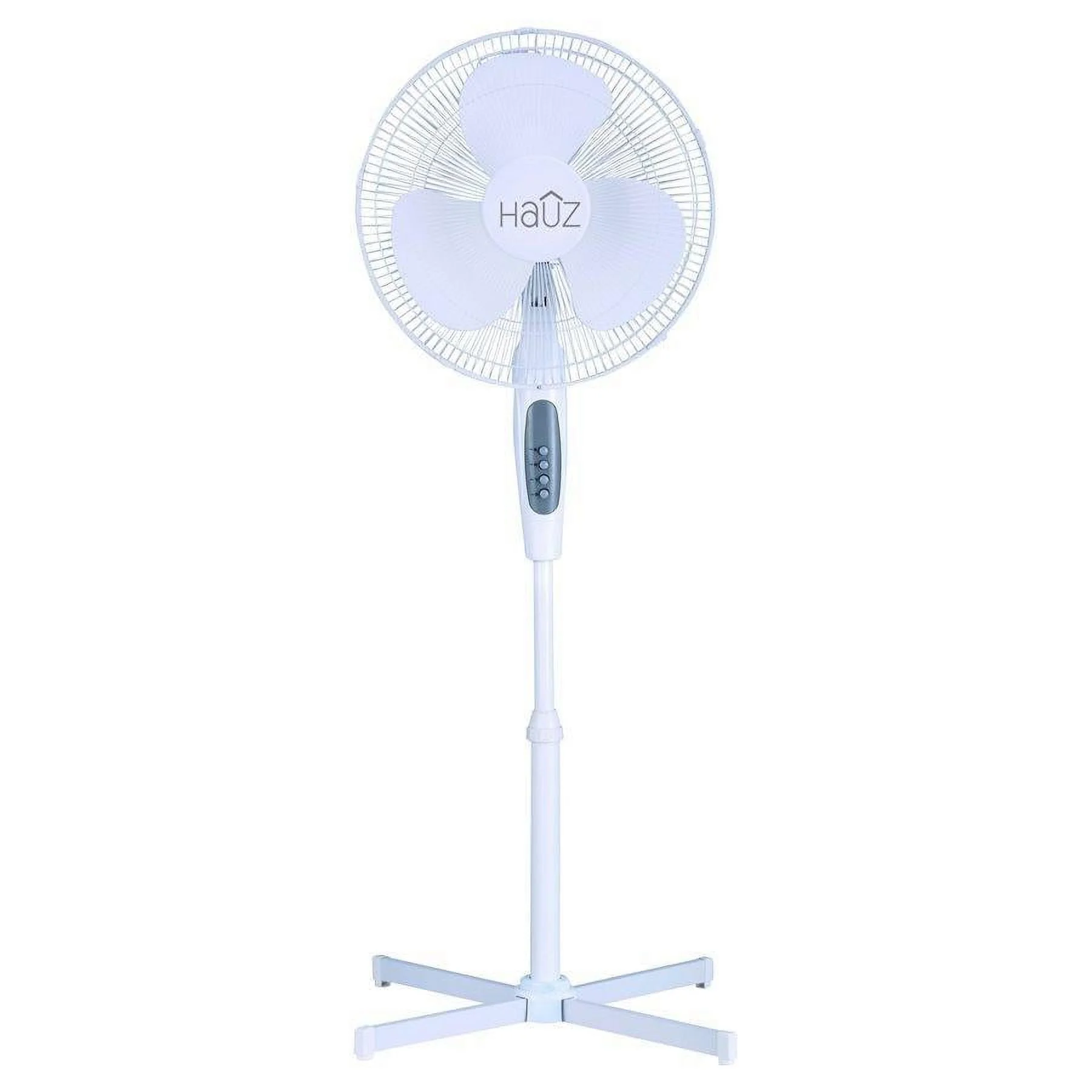 Hauz Oscillating Pedestal Fan 3 Speed Control 16 Inches White