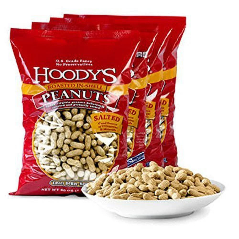 Hoody's In-Shell Peanuts Roasted Salted 4-pack by Hoody's