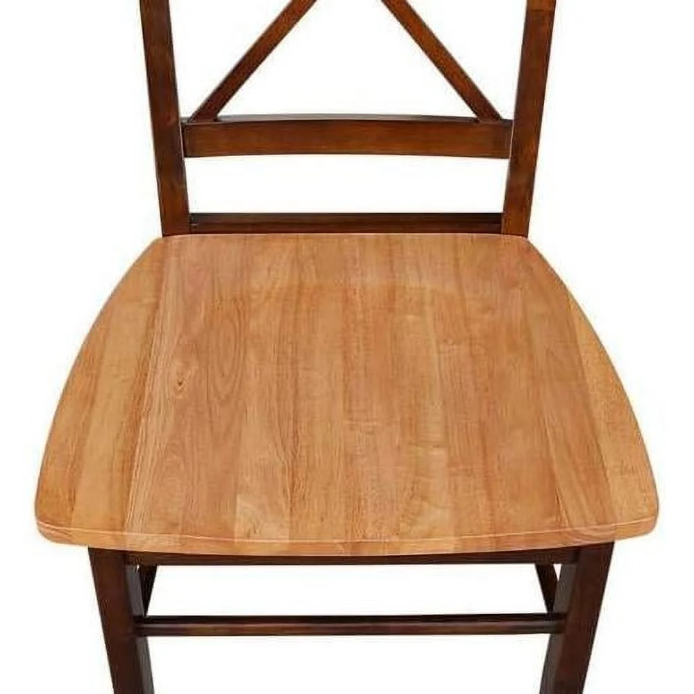 Set Of Two X-Back Dining Chair, Pecan