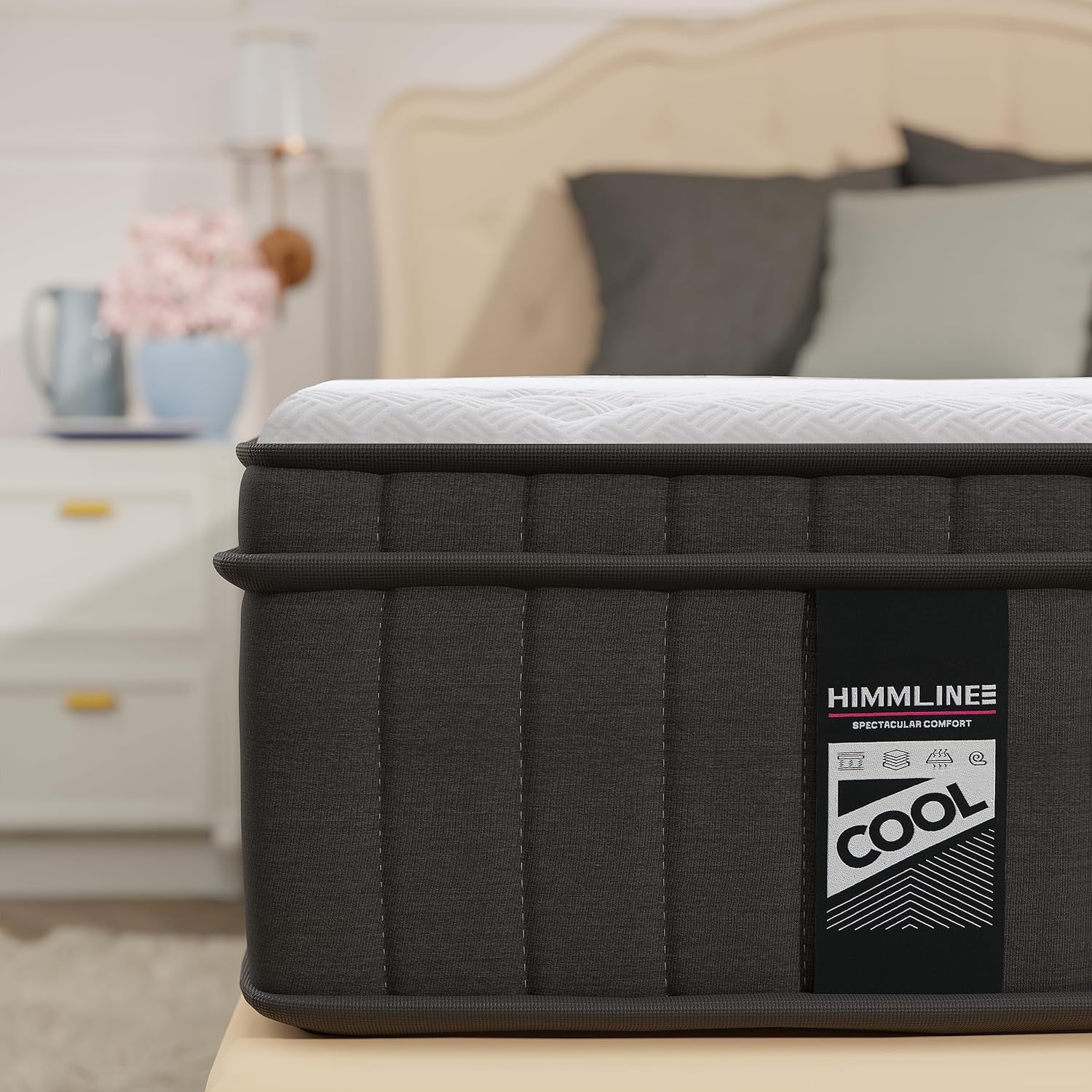 YILAN King Mattress, 10 Inch Hybrid Mattress, Gel Memory Foam and Pocket Spring King Bed Mattress in a Box, Medium Feel, Cooler Sleep & Pressure Relief, 76”*80”, 120 Nights Risk-Free Trial
