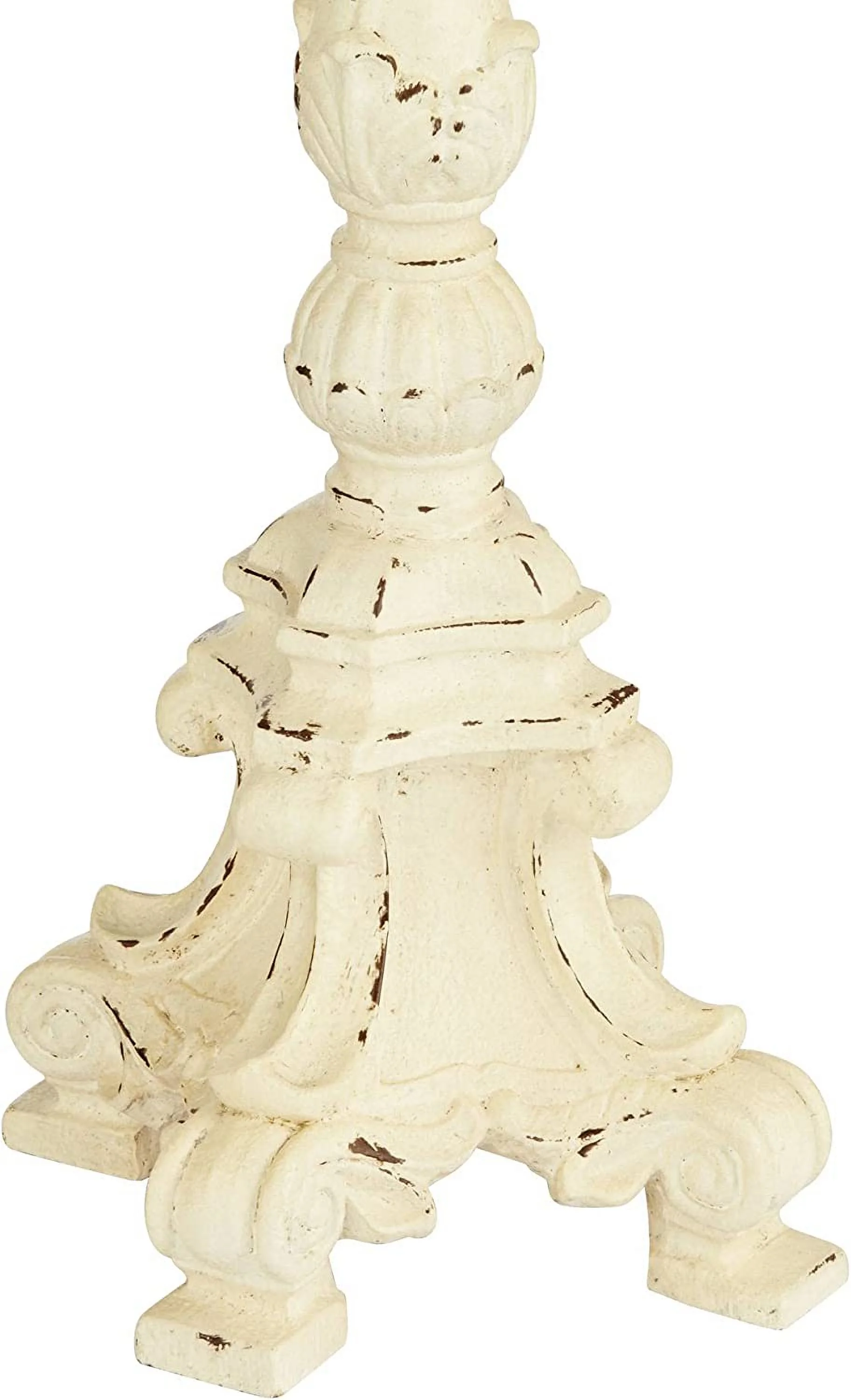 TQJKLFDY Duval 34 1/2" Tall Candlestick Large Traditional End Table Lamp French White Finish Crystal Single Living Room Bedroom Bedside Nightstand House Office Home Reading Kitchen En