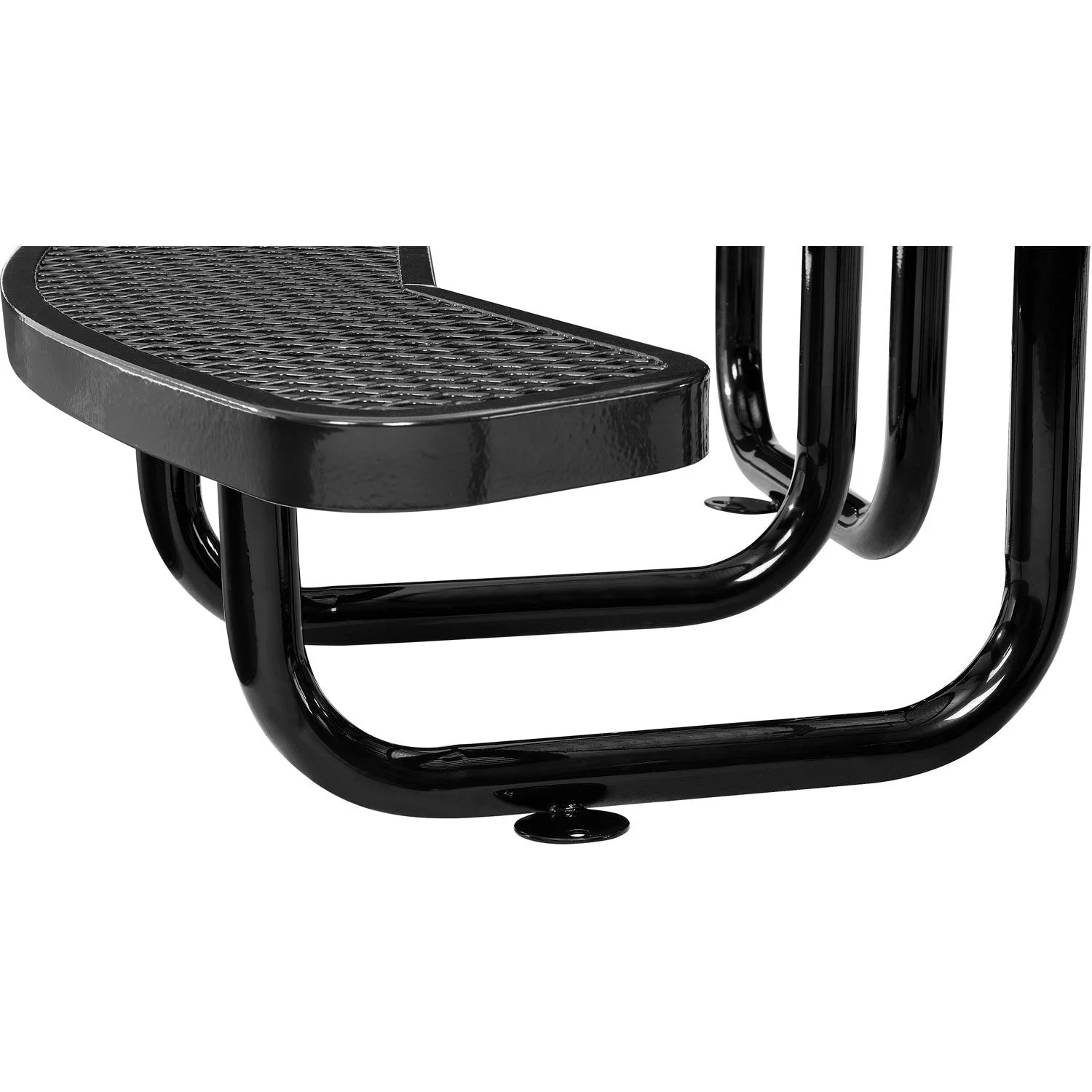Global Industrial 277150KBK 46 in. Childs Round Outdoor Steel & Expanded Metal Picnic Table, Black