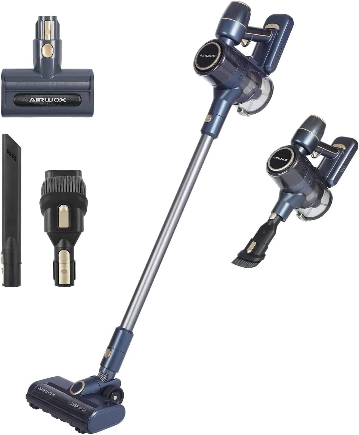 AIRWOX Cordless Vacuum Cleaner 350W Lightweight Stick Vacuum with Floor Lights