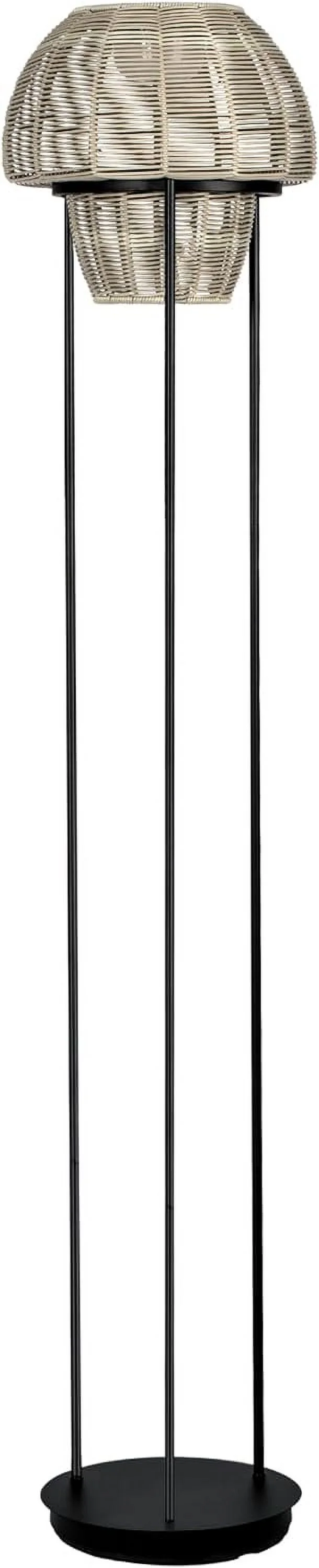 Solar Outdoor Floor Lamp - Cordless Outdoor Lamp - Solar Floor Lamp for Patio, Porch, Garden - Rattan Lights for Outside - Waterproof, Rechargeable, Weatherproof - Large-Sized Yard Lights