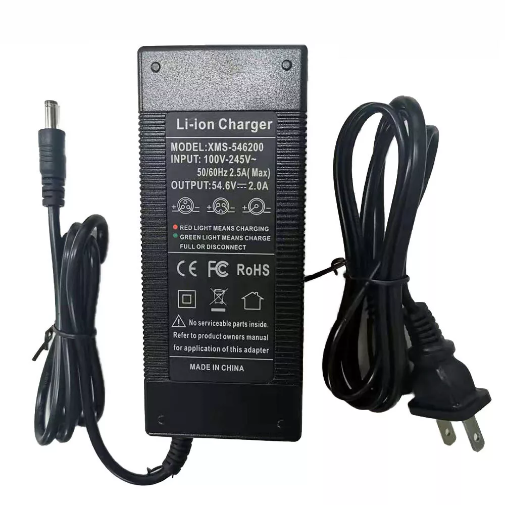 54.6V 2A Adapter Charger For 48V Ancheer Bikes, Freego Scooters, Ecotric Tornado 26