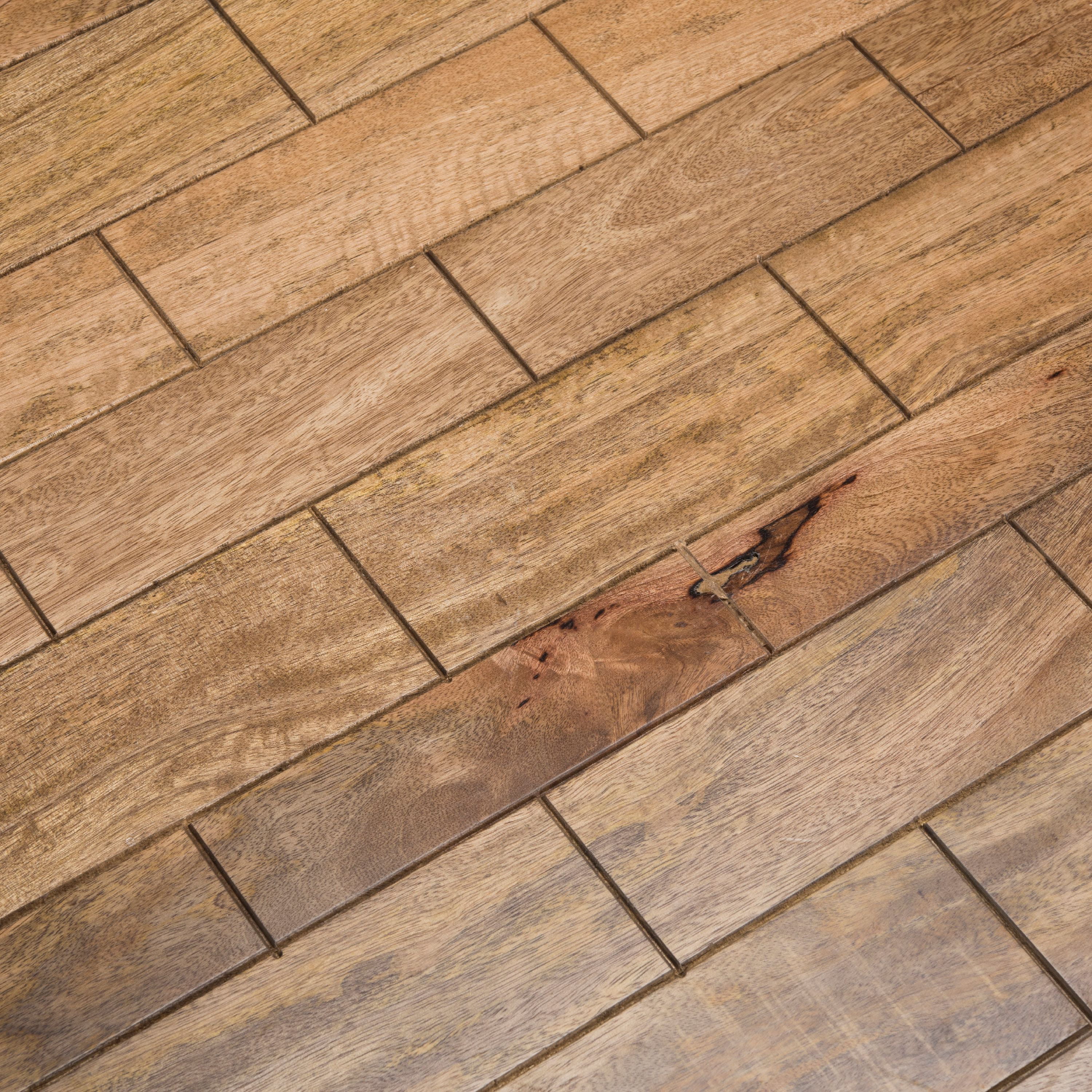 SAFAVIEH Alley Wood Top Round Wicker Coffee Table, Natural Brown