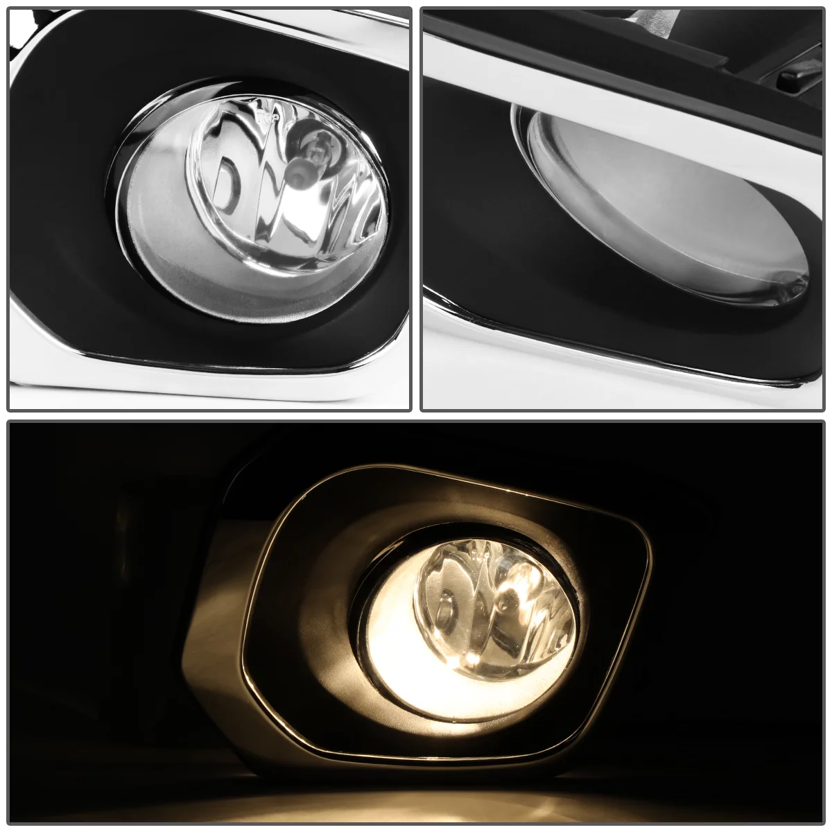 DNA Motoring FL-ZTL-239-CH For 2016 to 2017 Toyota Tacoma Truck Pair Bumper Driving Fog Light Lamp+Switch Clear Lens