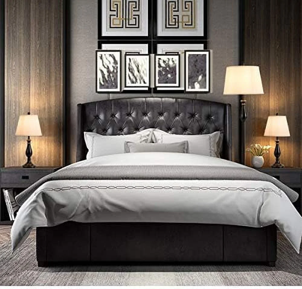 JDZHAPPYLIFE 3 Pack Lamp Set  3-Piece Vintage Metal Base 2 Table Lamps and Floor Lamp Set  Modern Lamp Set of 3 with Fabric Lamp Shade for Living Room Bedroom  UL Certificate  Matt Black