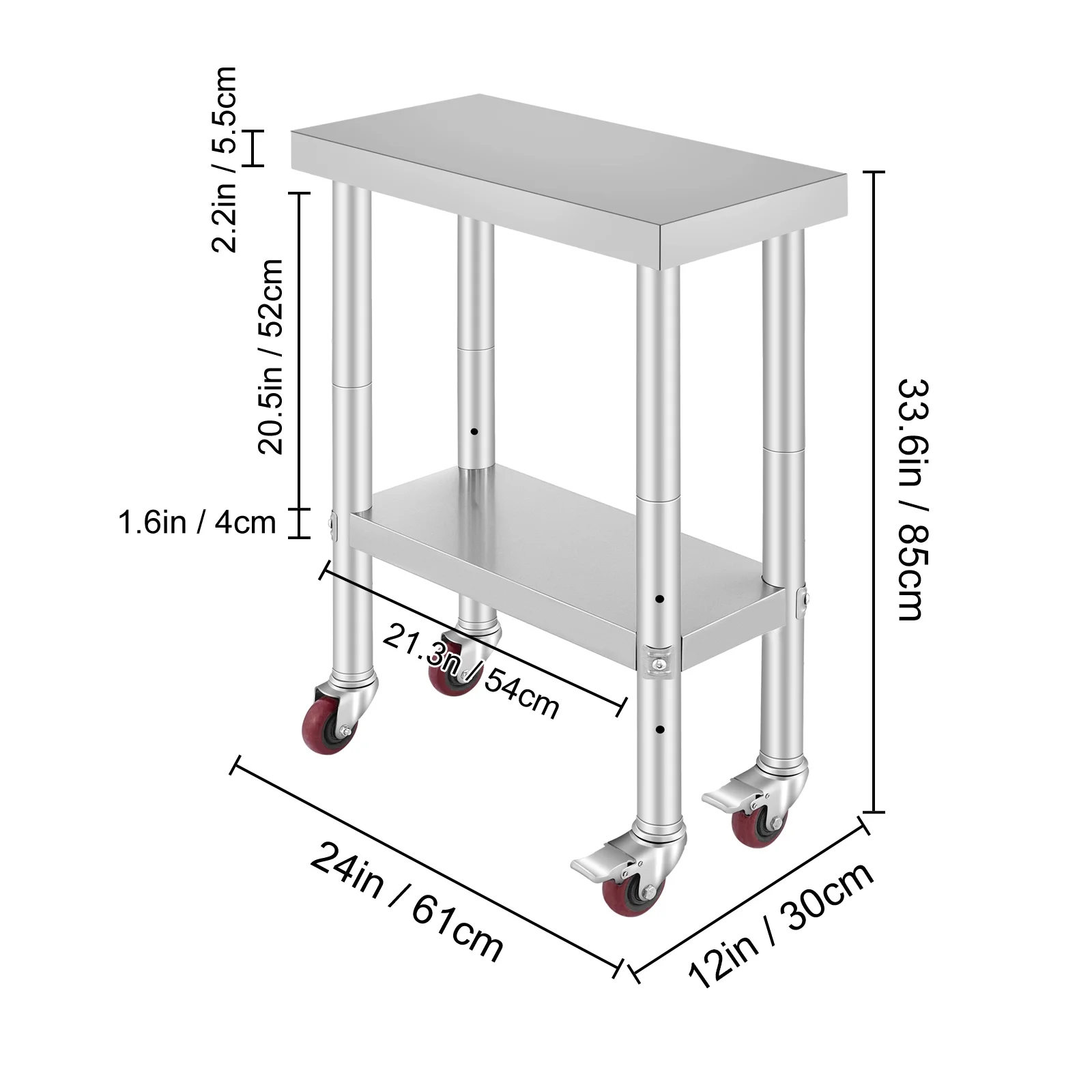 SKYSHALO Commercial Kitchen Prep Table 24