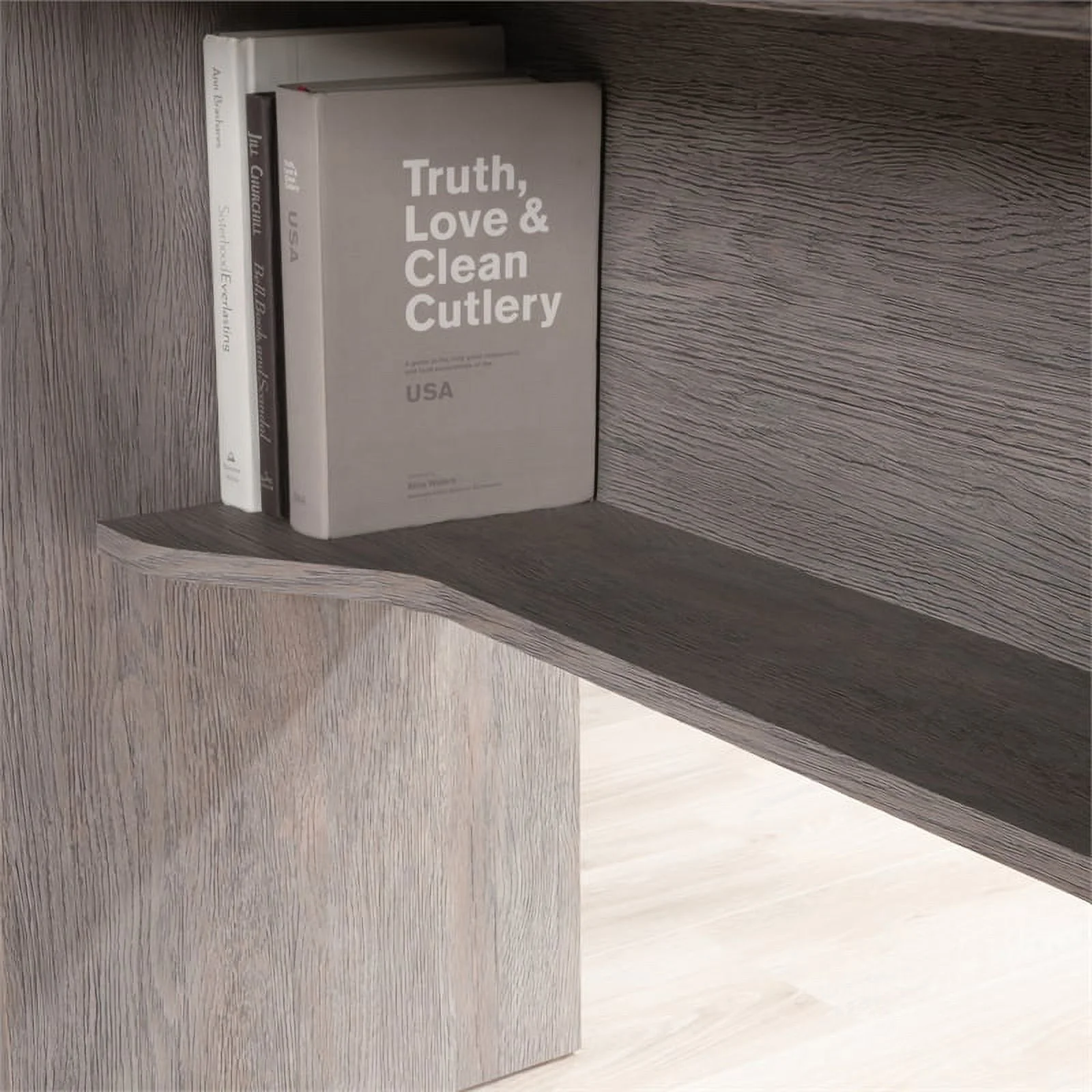 UrbanPro Modern Engineered Wood L-Shaped Desk in Ashen Oak Finish