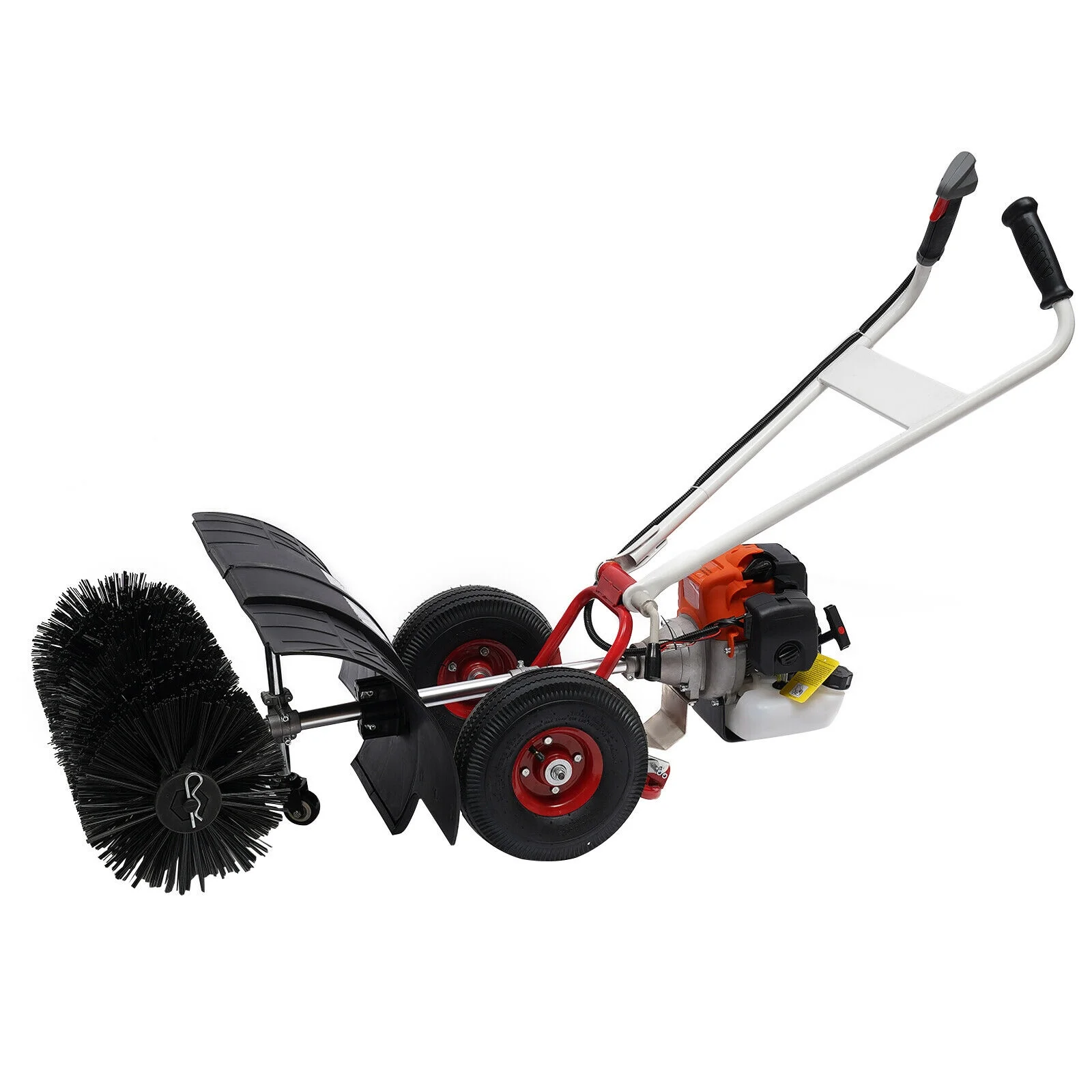 52CC Hand-pushed Road Cleaning Shovel Snow Broom Sweeper Double Handle Cleaner 2 Stroke Gas Power Folding Broom Sweeper Double Handle Hand-pushed Snow Plow
